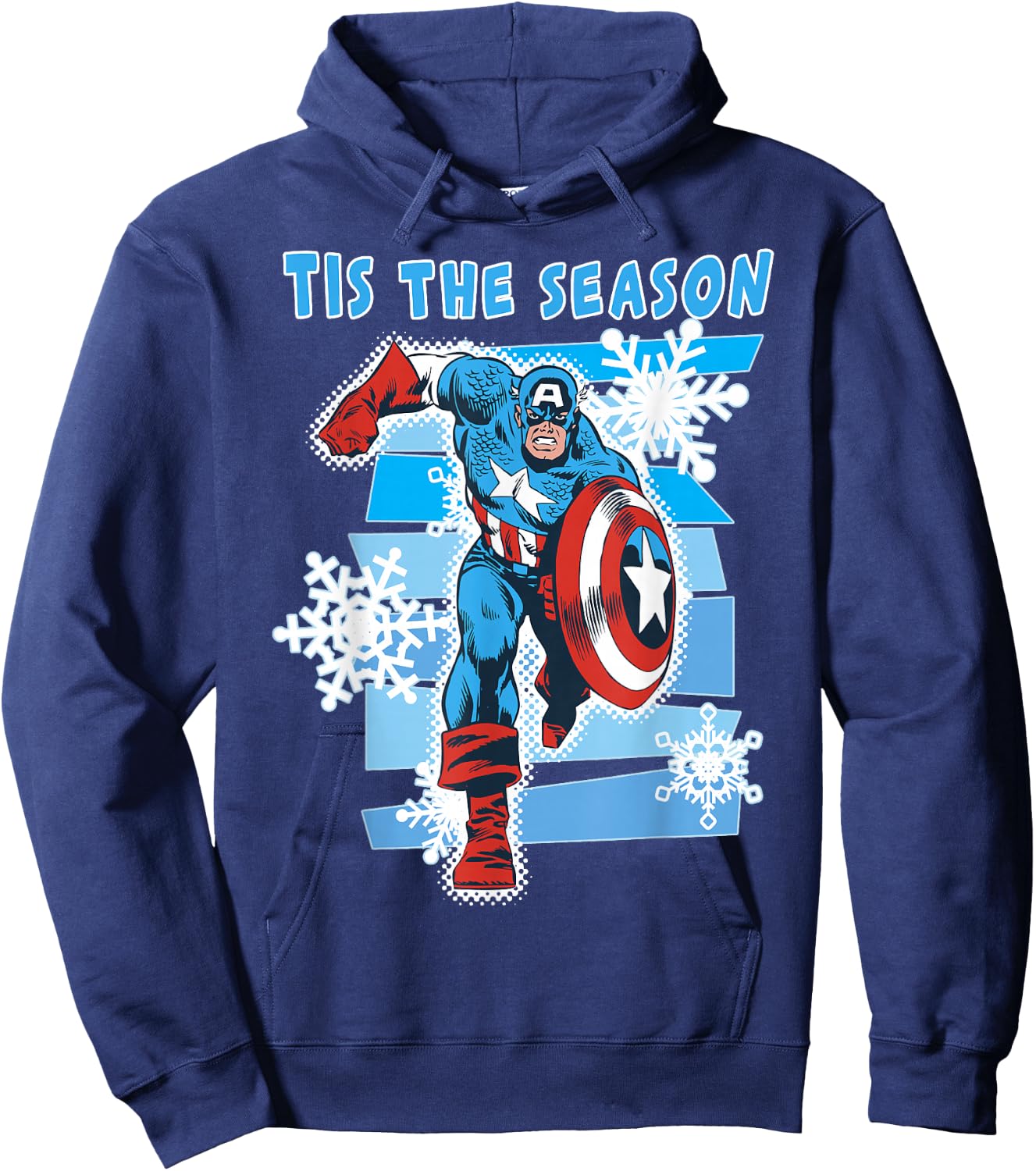 Marvel Captain America Tis The Season Christmas Hoodie - Hoodie | Navy