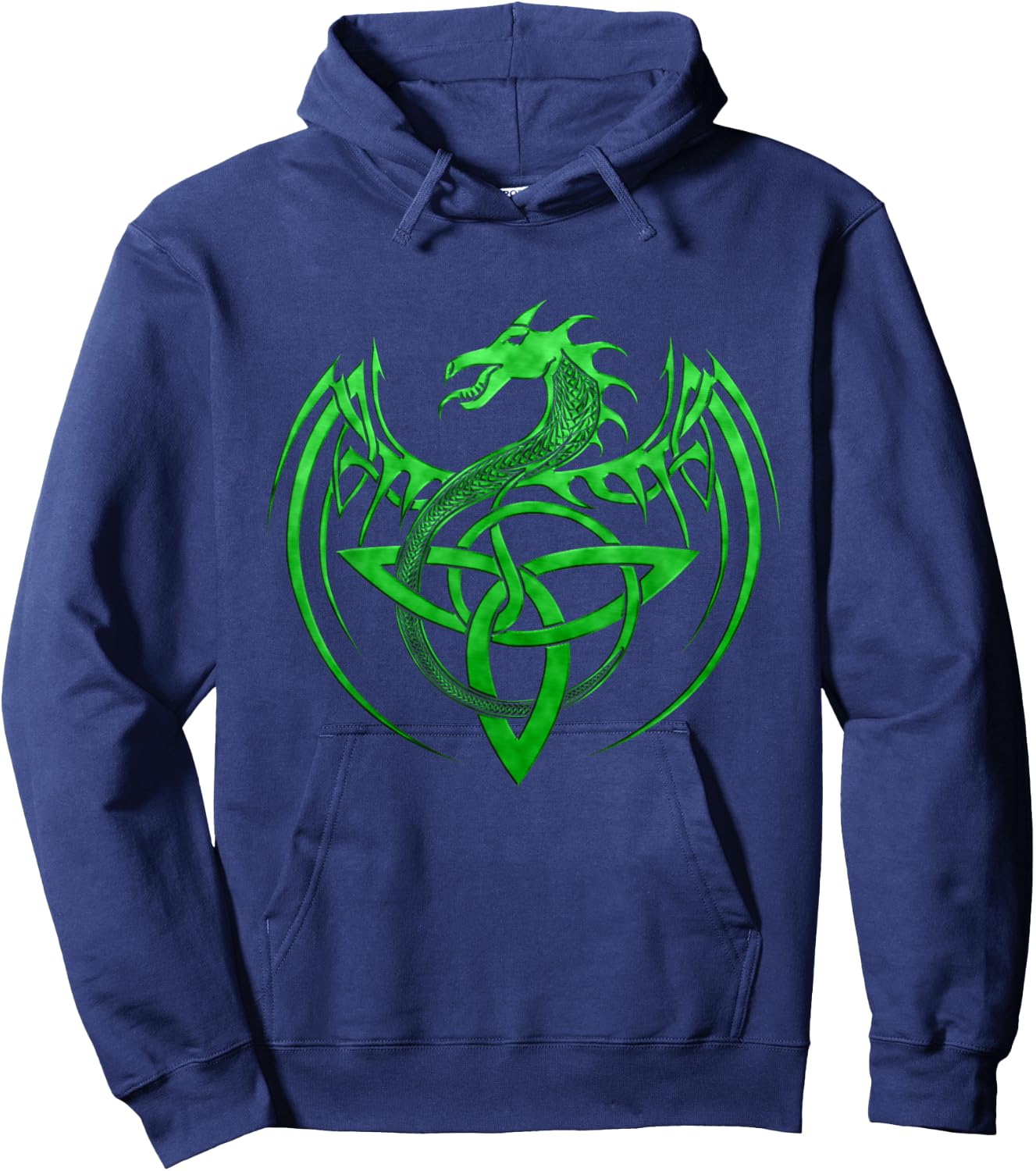 Tribal Irish Green Celtic Knot Fantasy Celtic Dragon Hoodie - Hoodie | Navy