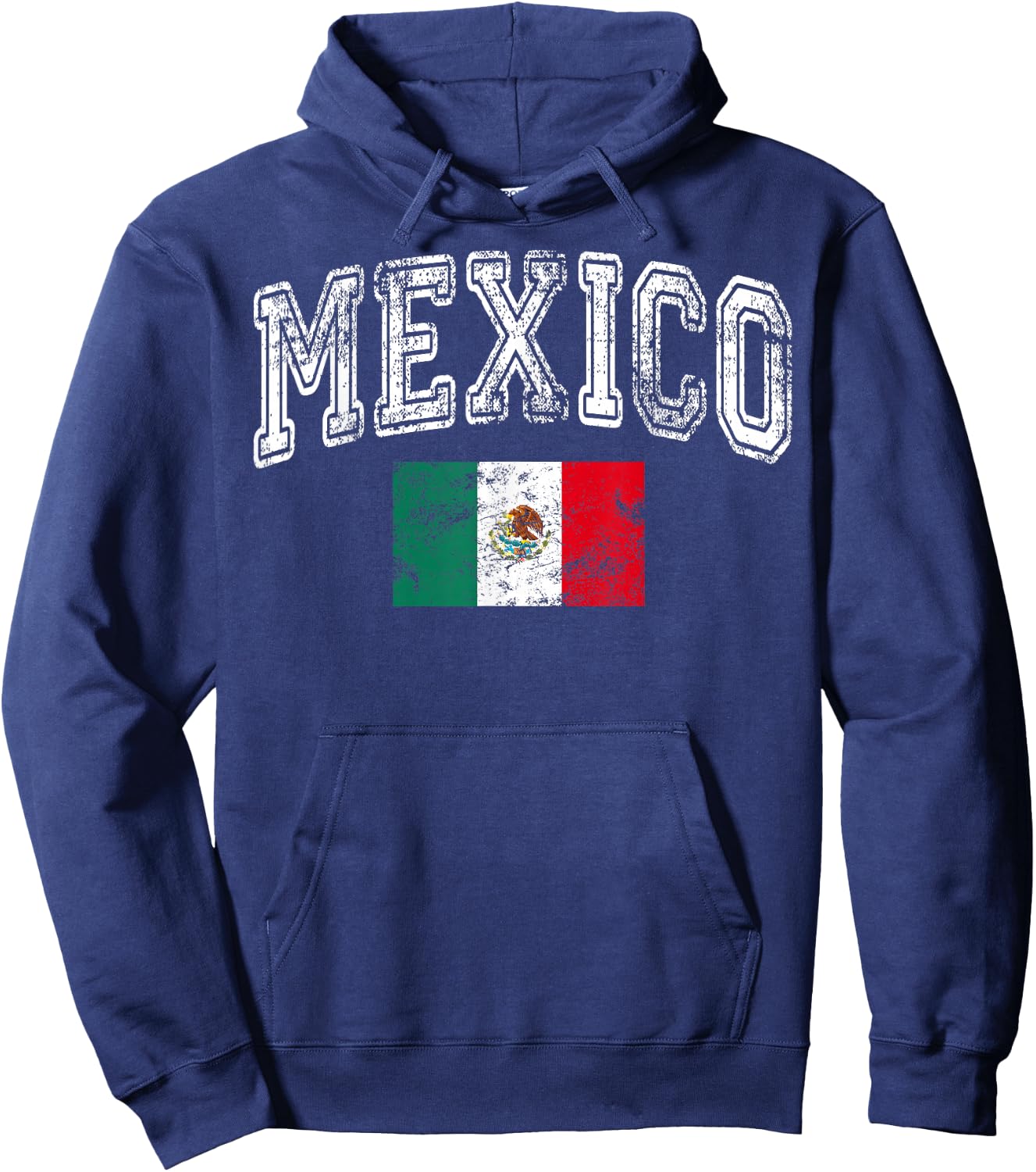 Vintage Mexico Flag Pride Mexican Party Fiesta Men Women Kid Hoodie - Hoodie | Navy