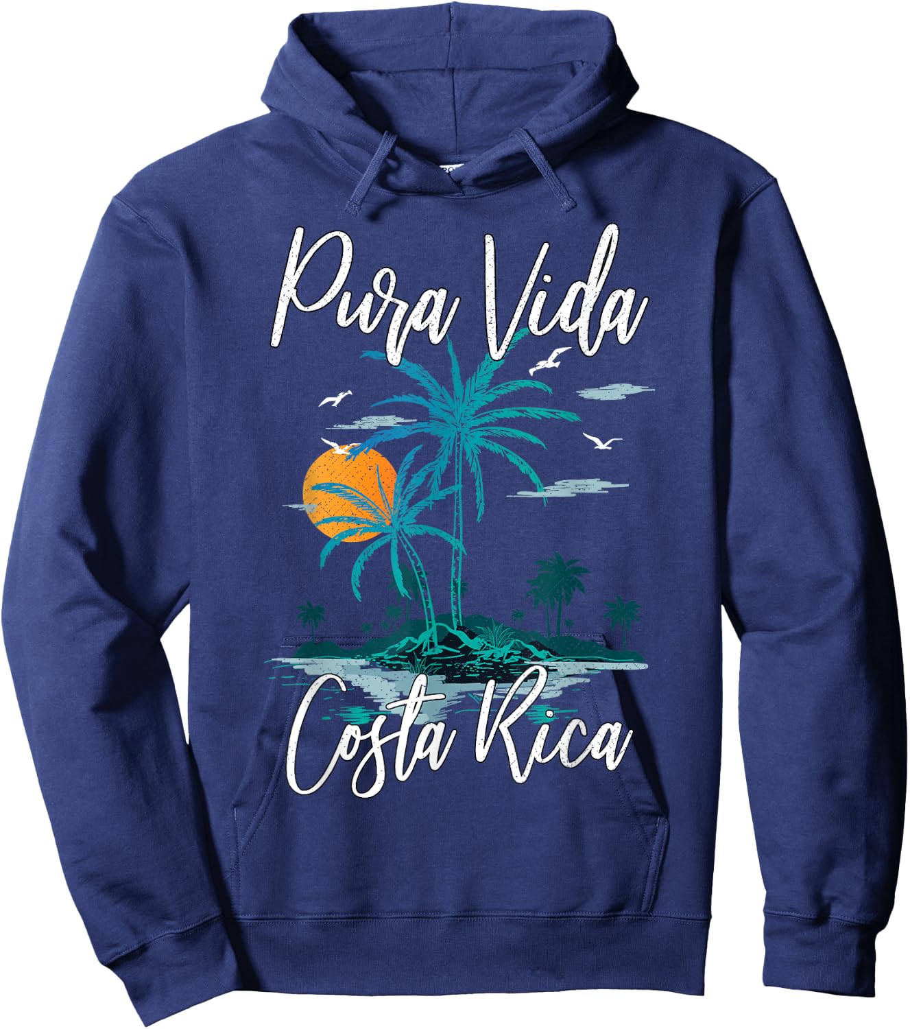 Vintage Family Vacation Costa Rica Pura Vida Beach Hoodie - Hoodie | Navy