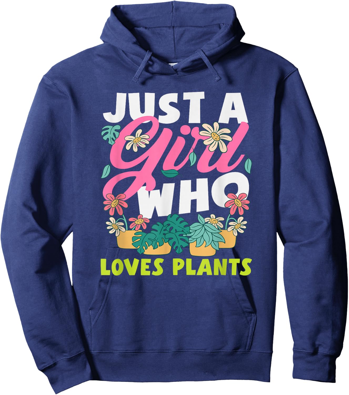 Just A Girl Who Loves Plant Lover Monstera Succulent Hoodie - Hoodie | Navy