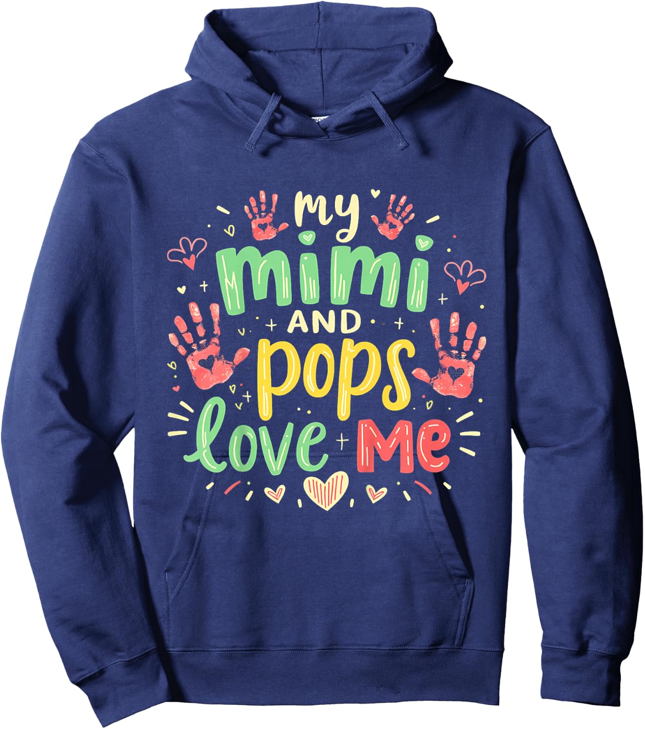 Kids My Mimi and Pops Granddaughter & Grandson Hoodie - Hoodie | Navy