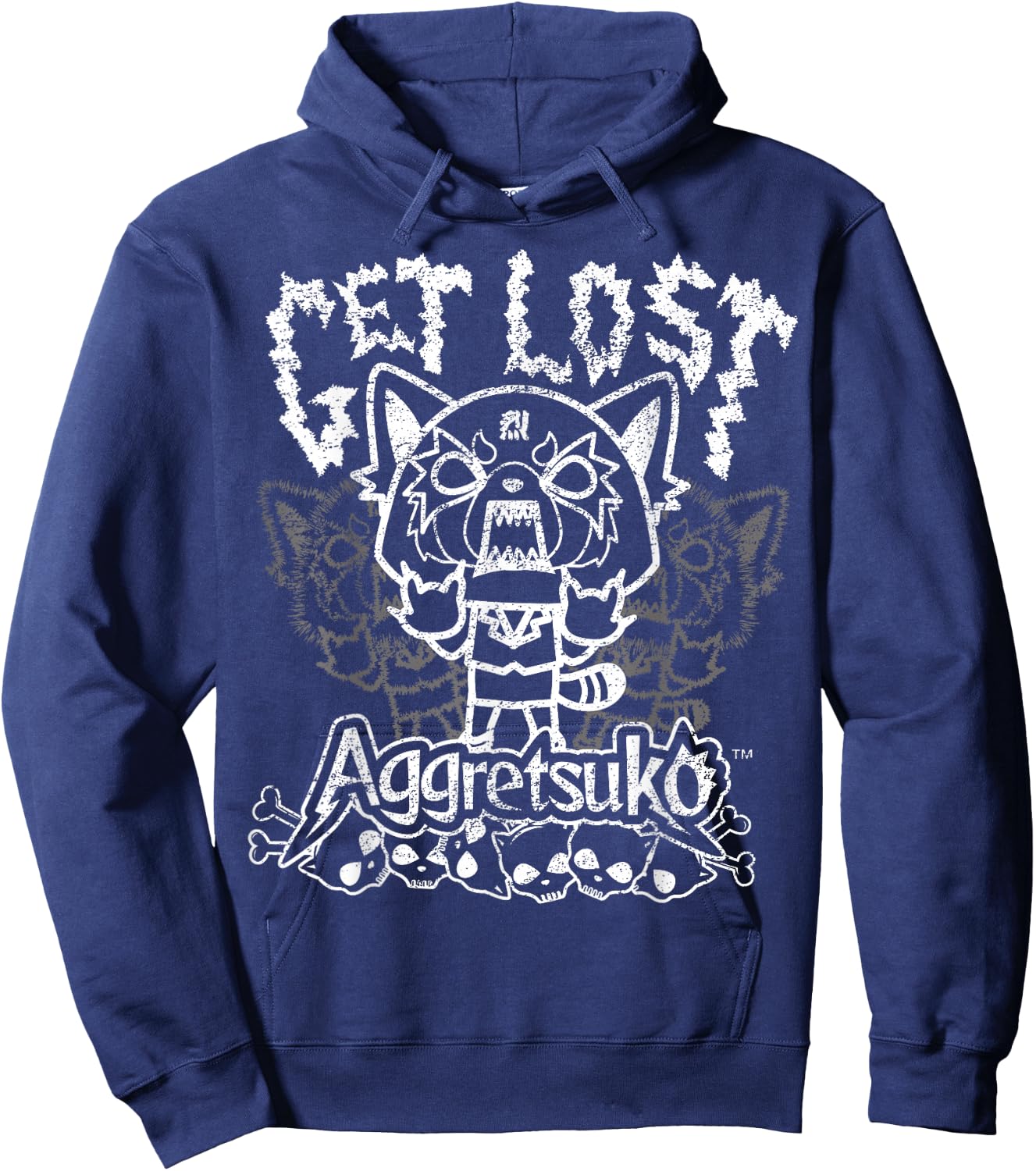 Aggretsuko "Get Lost" Rage Shirt Hoodie - Hoodie | Navy