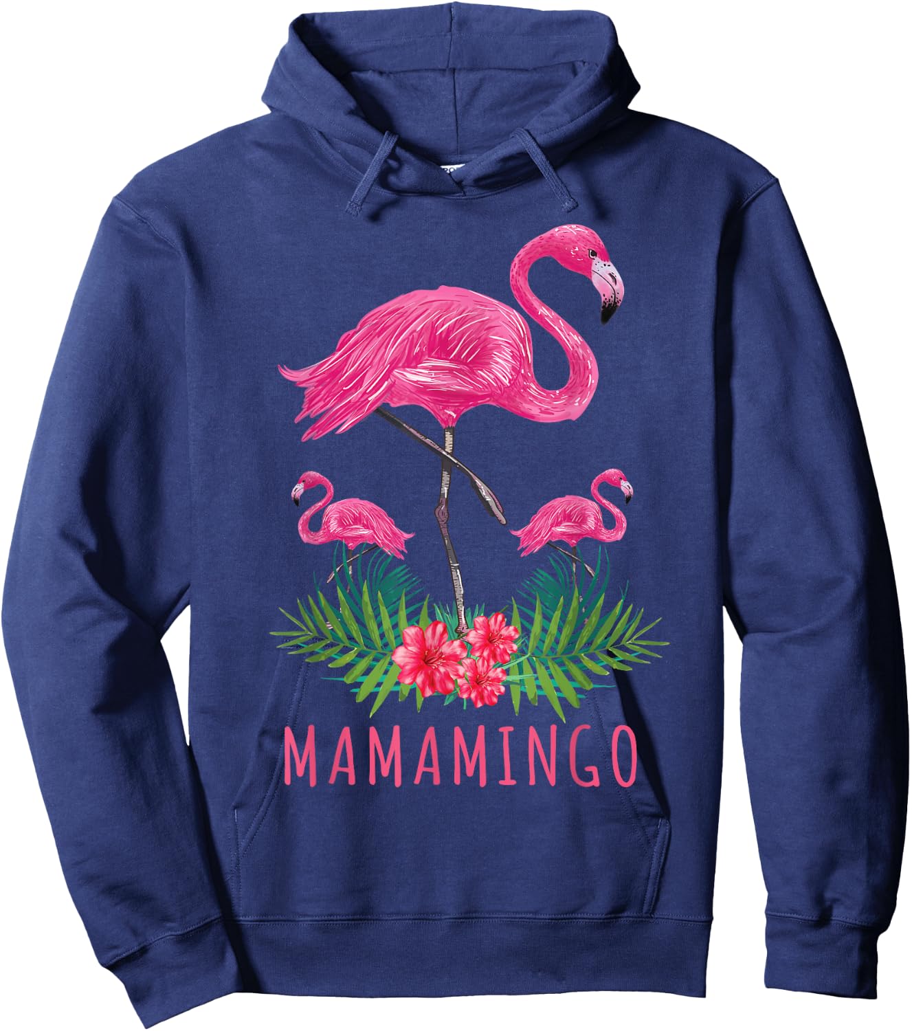 Cute Mothers Day Gift Funny Mom Flamingo With Kids Mamamingo Hoodie - Hoodie | Navy