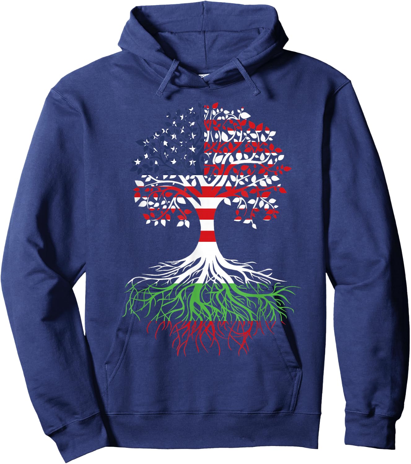 Bulgarian Roots American Grown Tree Bulgaria Flag Art Gift Hoodie - Hoodie | Navy