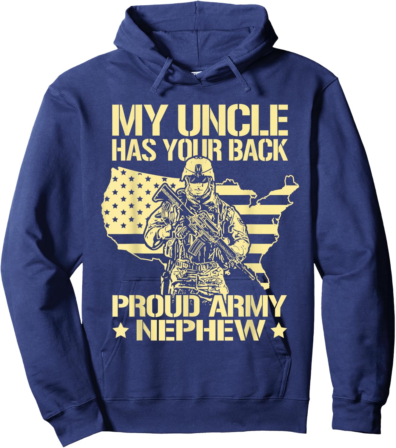 My Uncle Has Your Back - Proud Army Nephew Military Family Hoodie - Hoodie | Navy
