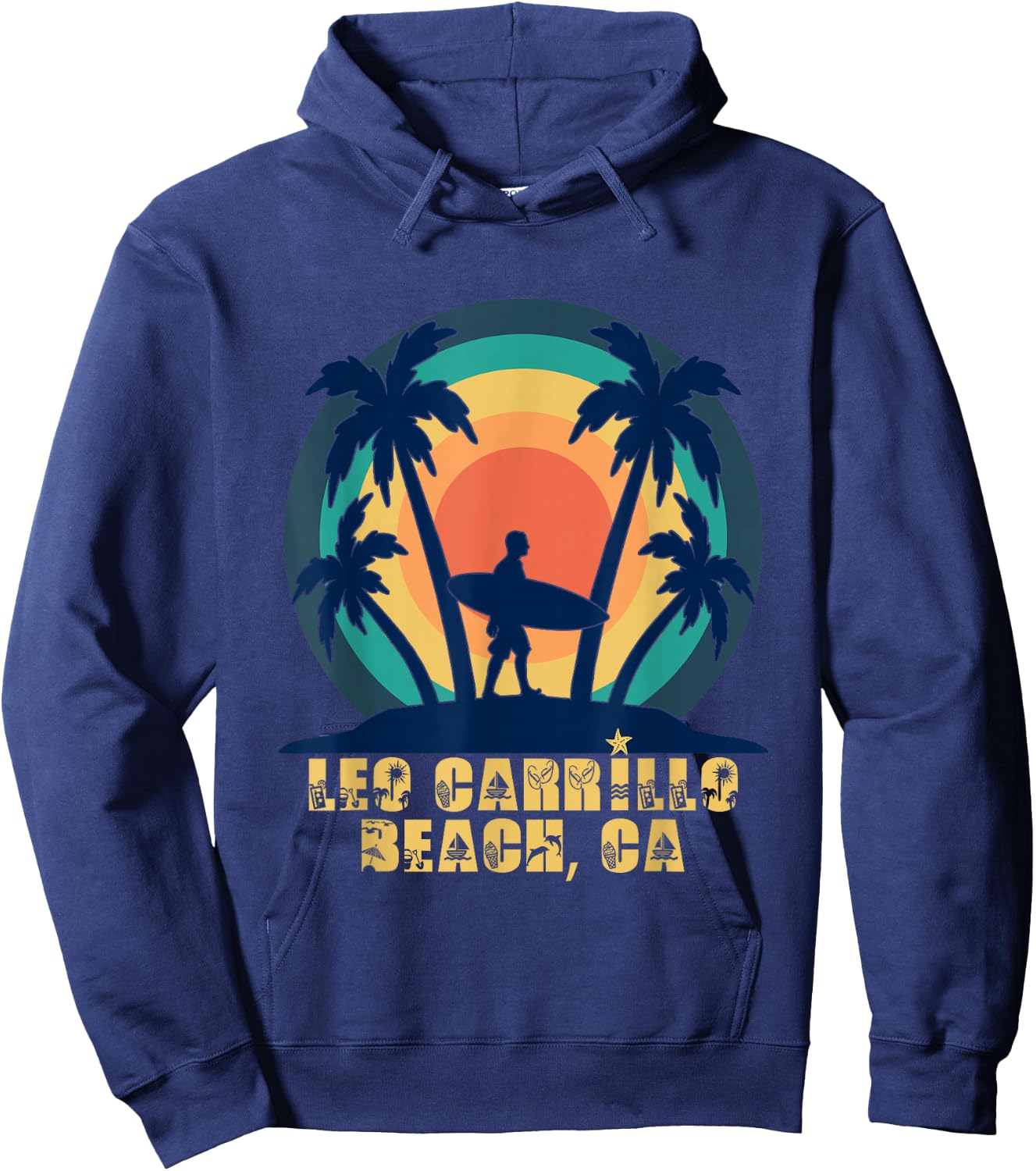 Leo Carrillo Beach CA, California Beach Lover Hoodie - Hoodie | Navy