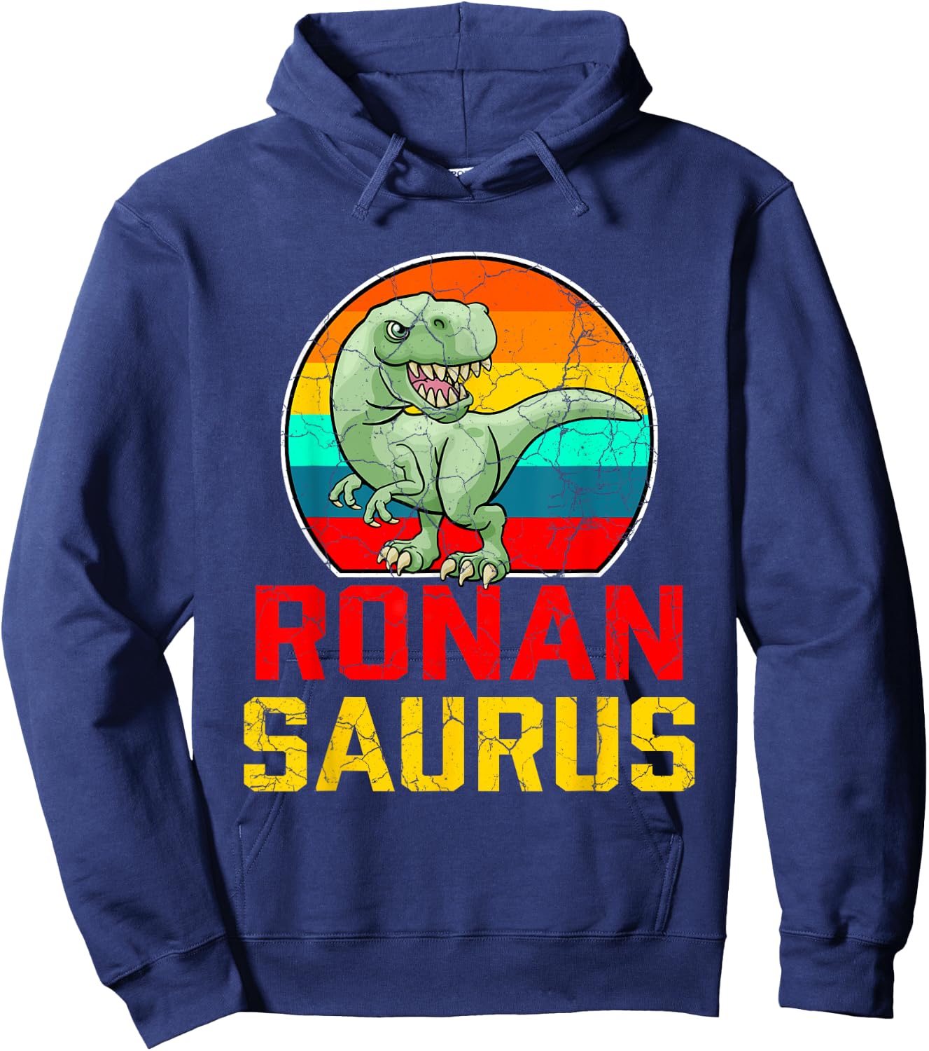 Ronan Saurus Family Reunion Last Name Team Funny Custom Hoodie - Hoodie | Navy