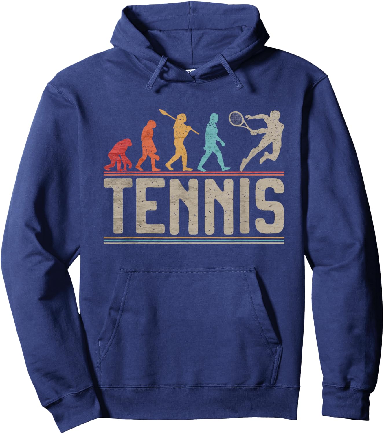 Tennis Player Evolution of Man Vintage Tennis Lover Hoodie - Hoodie | Navy