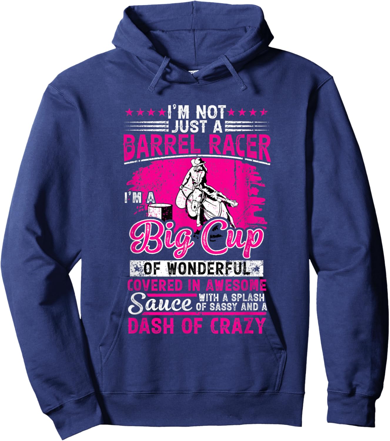 Not Just a Barrel Racer Girl | Big Dose of Energy Hoodie - Hoodie | Navy
