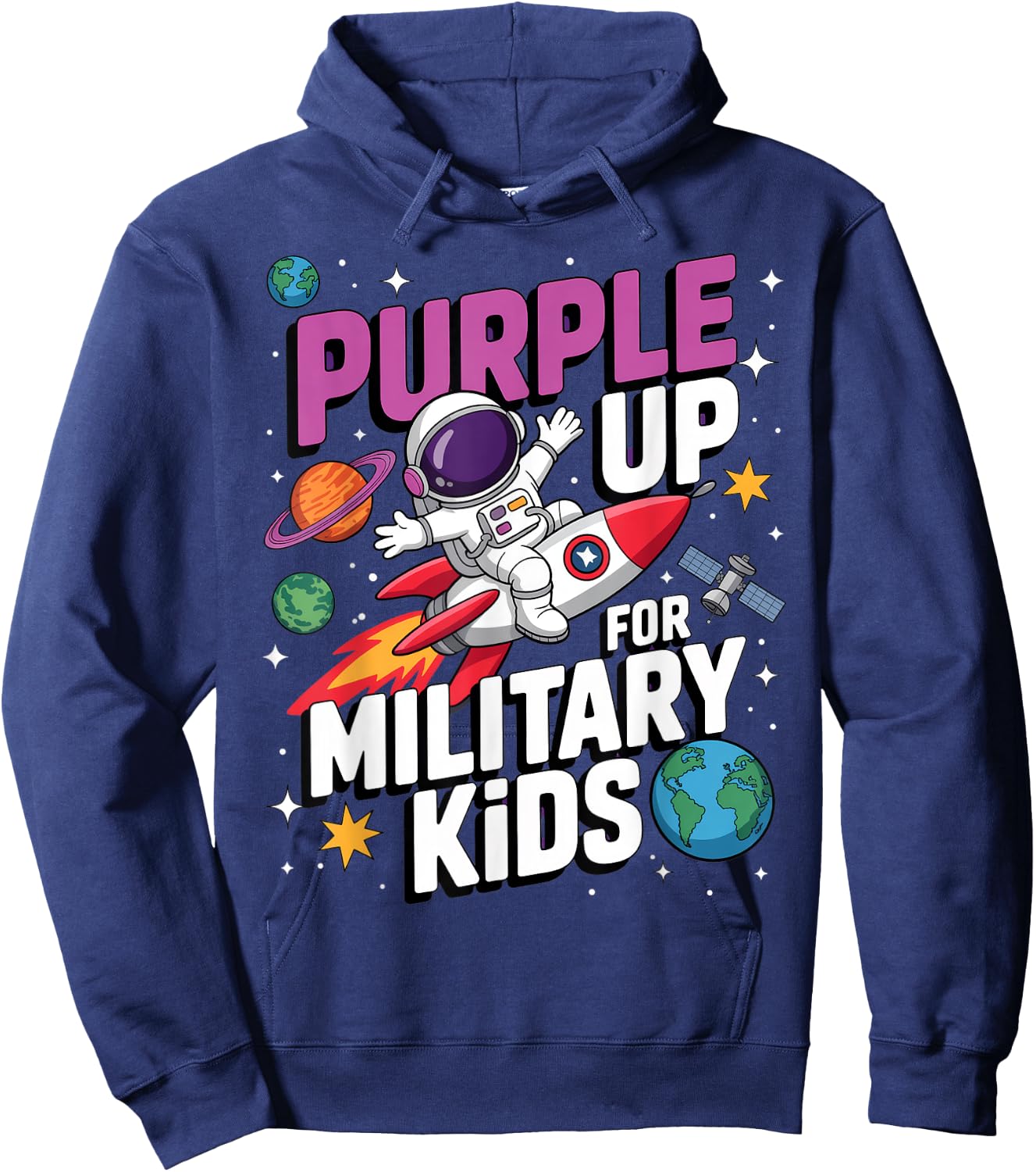 Space Theme Military Hoodie - Hoodie | Navy