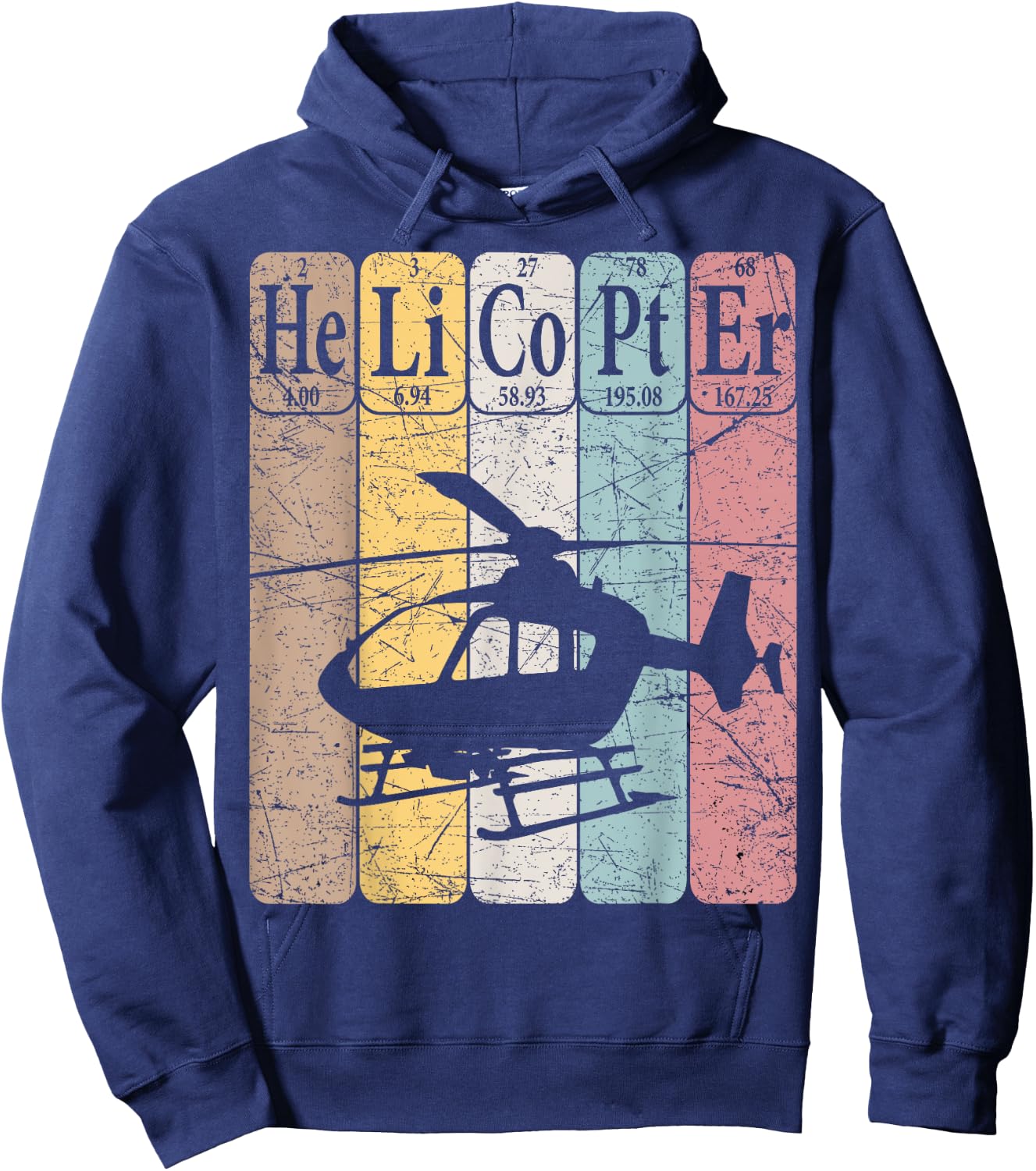 Helicopter Periodic Table Elements Aviation Helicopter Pilot Hoodie - Hoodie | Navy