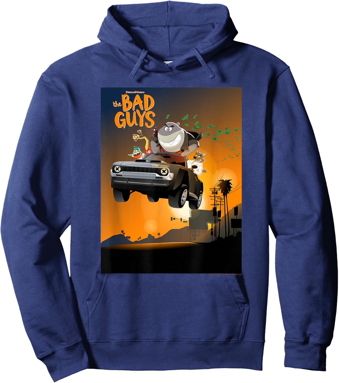 The Bad Guys Group Getaway Car Poster Alternate Hoodie - Hoodie | Navy