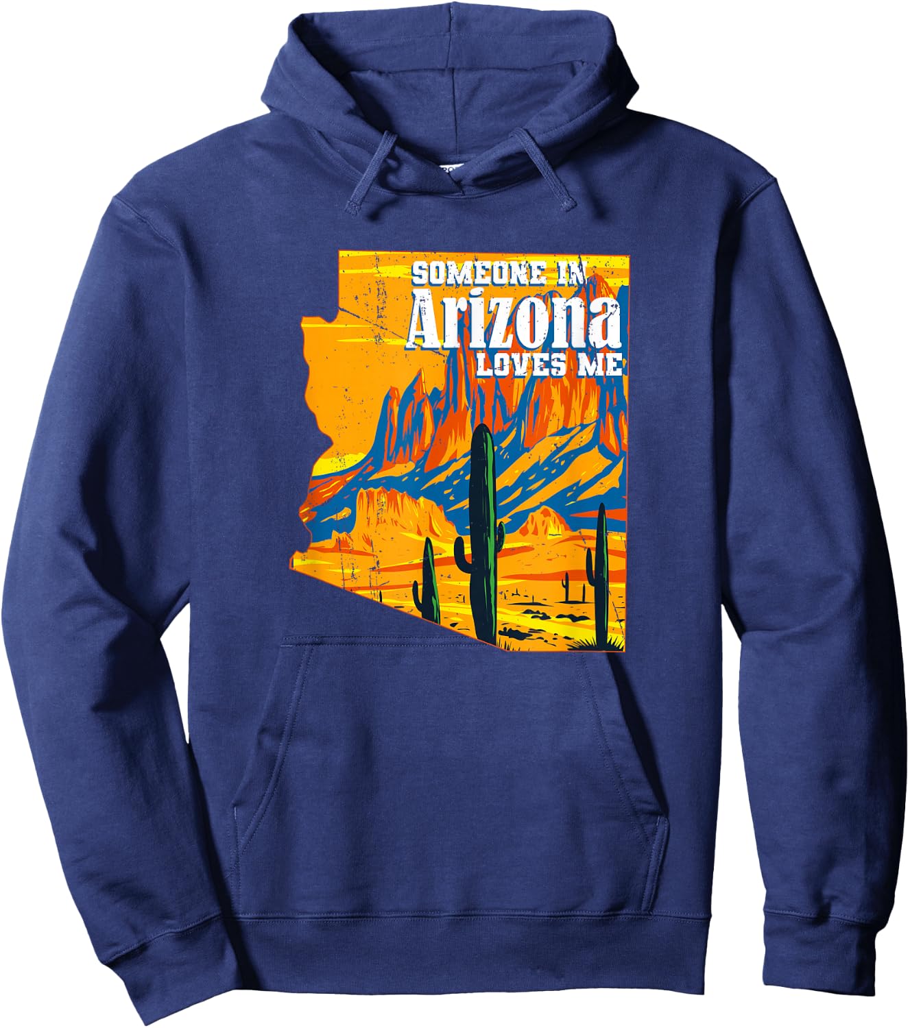 Someone In Arizona Loves Me Vintage Retro US State Hoodie - Hoodie | Navy