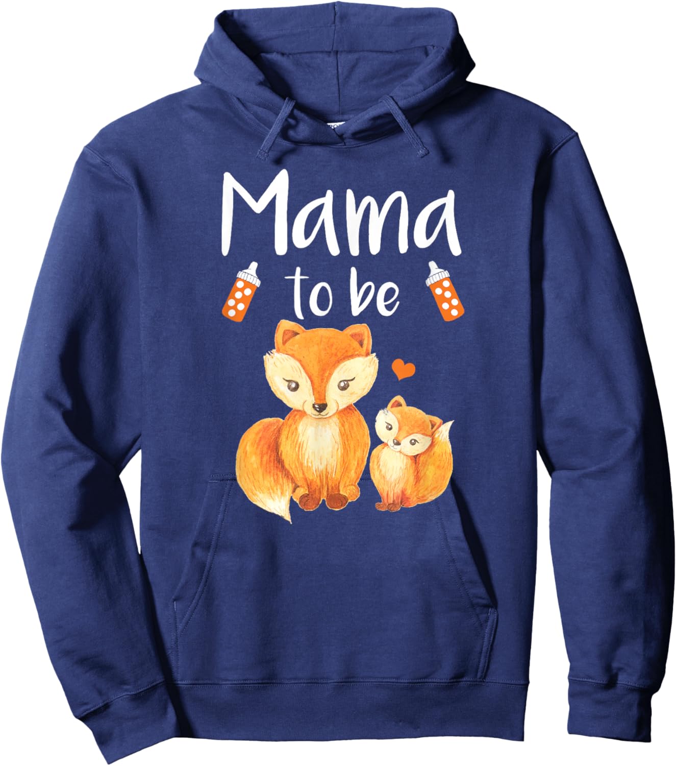Mama To Be Fox Baby Shower Cute Forest Animal Hoodie - Hoodie | Navy