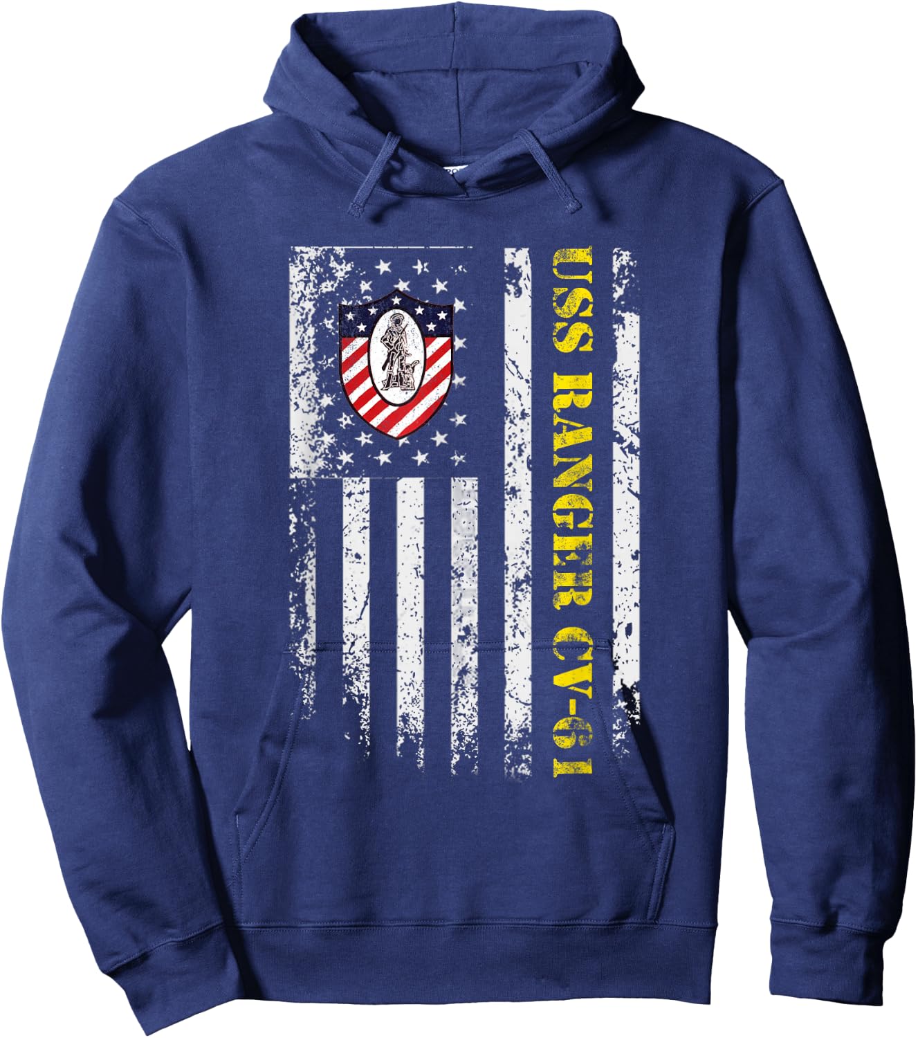 USS Ranger CV-61 Flag Veteran Shirt Patriotic Veterans Day Hoodie - Hoodie | Navy