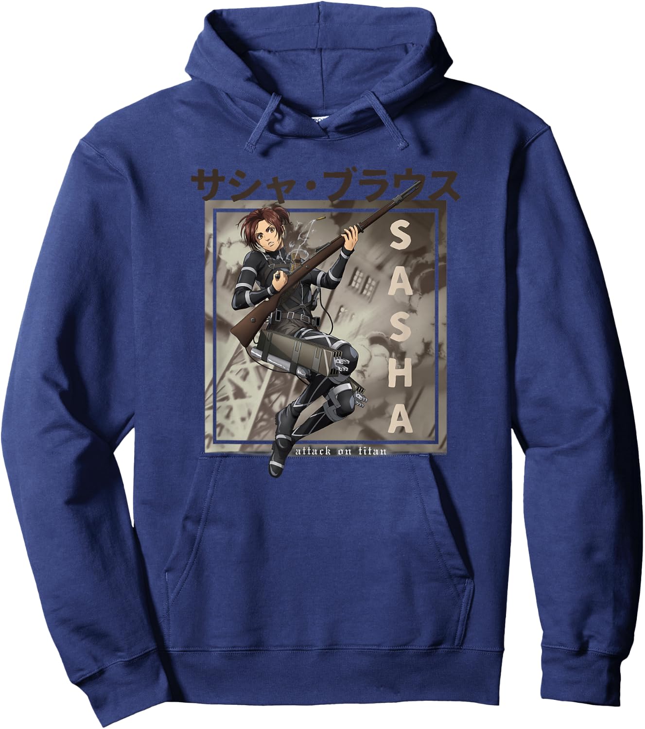 Attack on Titan Season 4 Sasha Kanji AOT Anime Hoodie - Hoodie | Navy