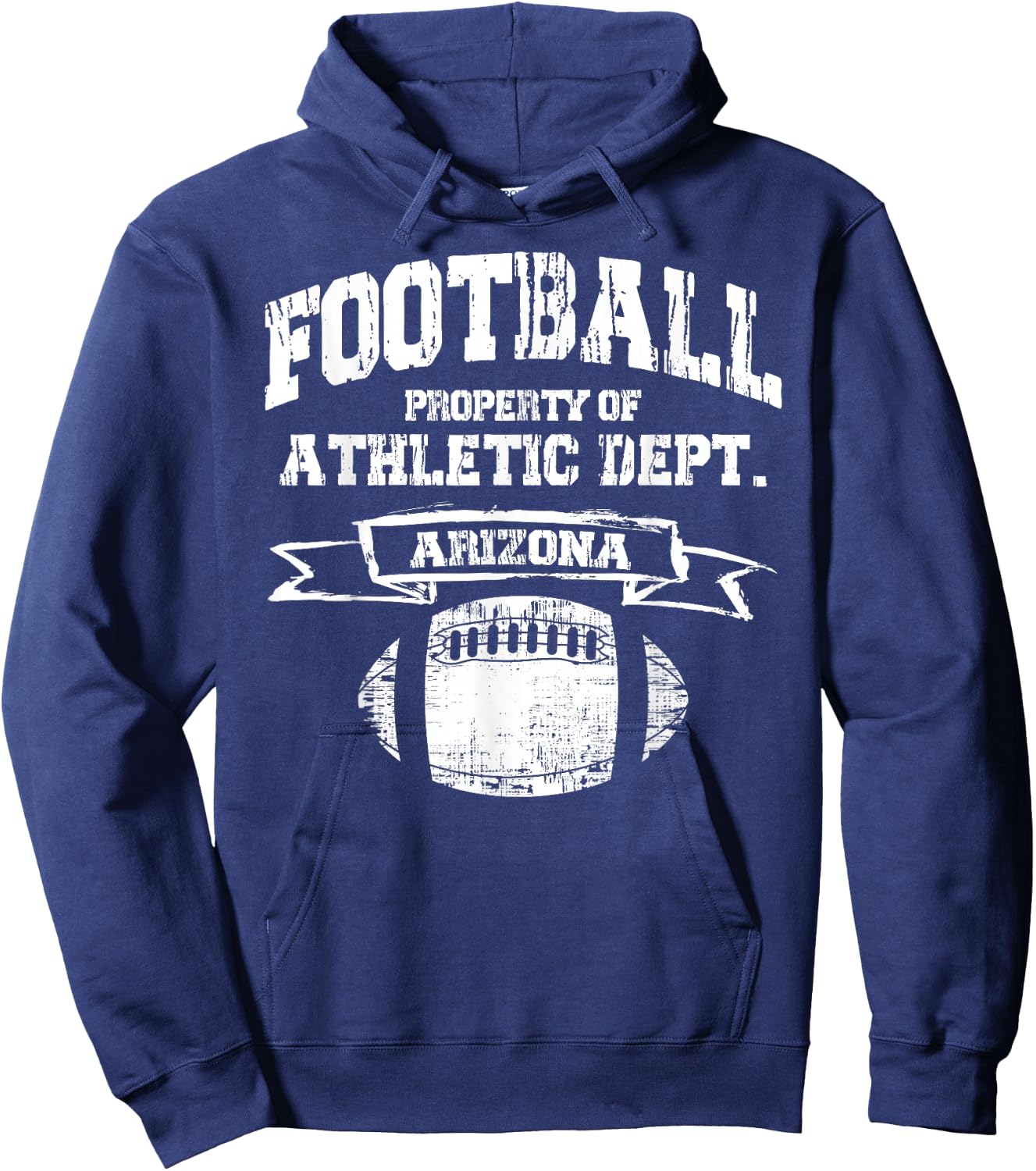 Arizona Football Property Of Athletic Dept. Retro Grunge Hoodie - Hoodie | Navy