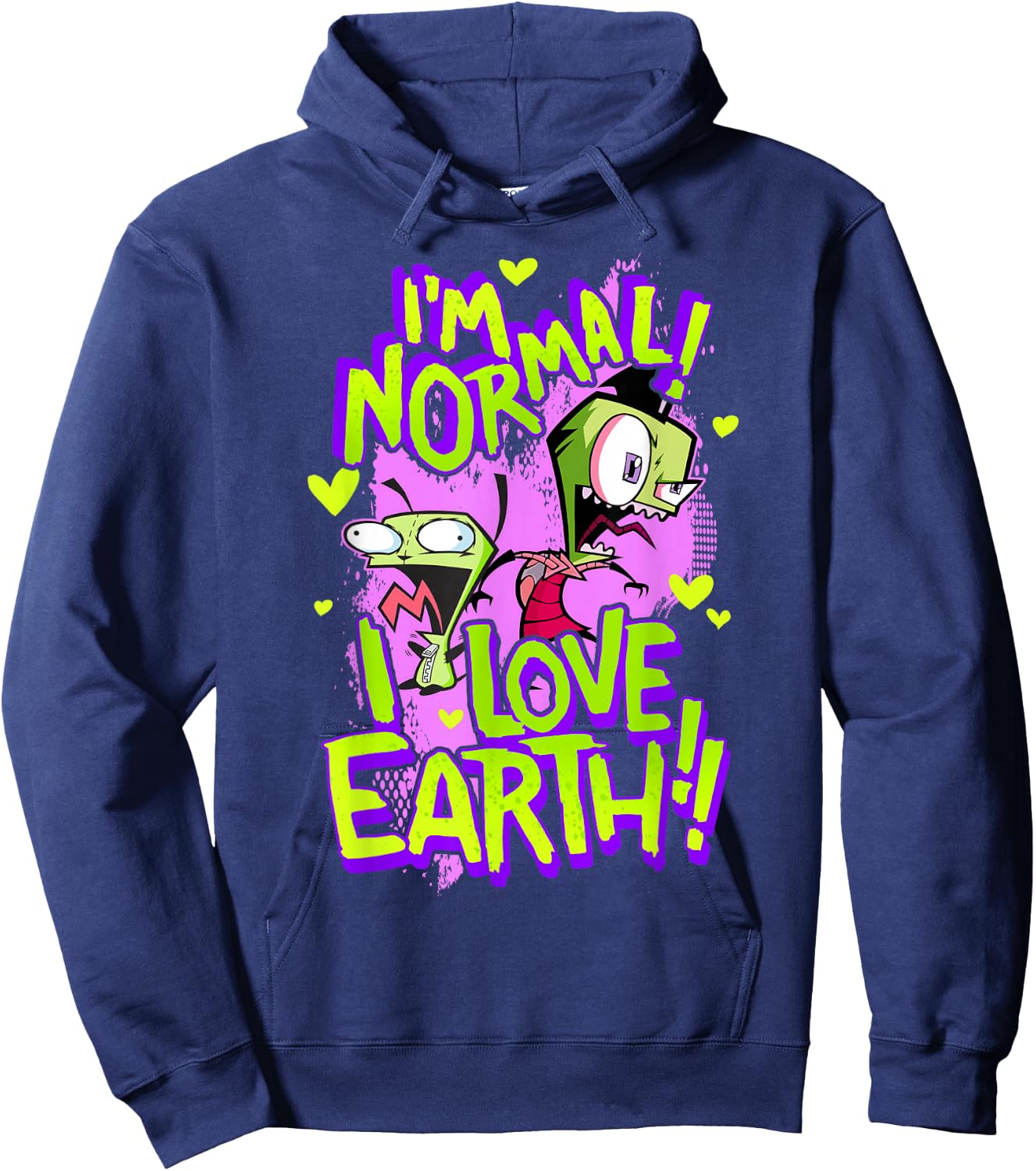 Invader Zim I'm Normal I Love Earth Day Hoodie - Hoodie | Navy