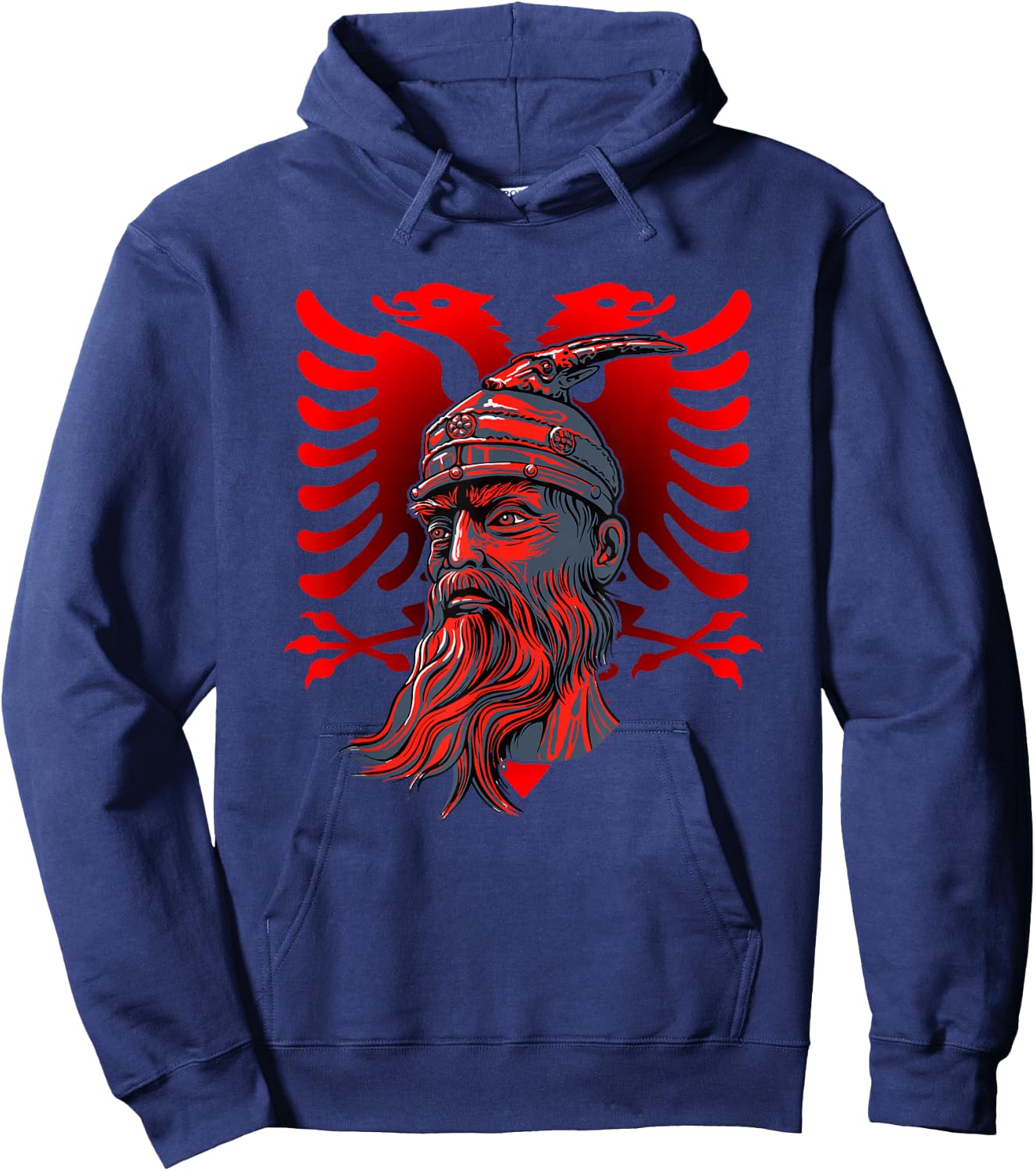 Skanderbeg Albanian National Hero Eagle Kosovo Albanian Hoodie - Hoodie | Navy