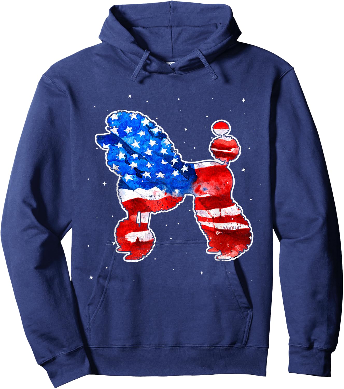 Poodle Tie Dye American Flag Patriotic 4th Of July Kids Men Hoodie - Hoodie | Navy