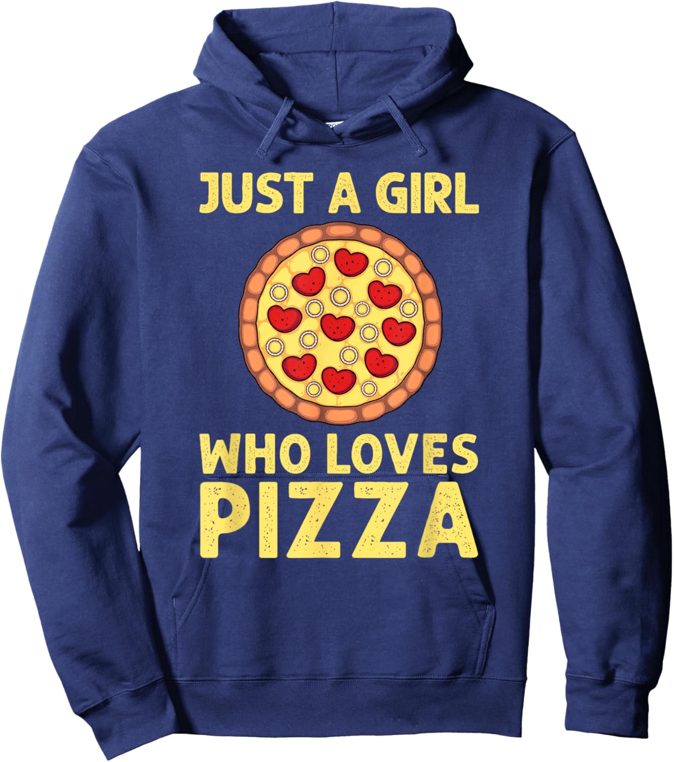Funny Girls Pizza Lovers Gift Women Kids Cool Pizza Love Hoodie - Hoodie | Navy
