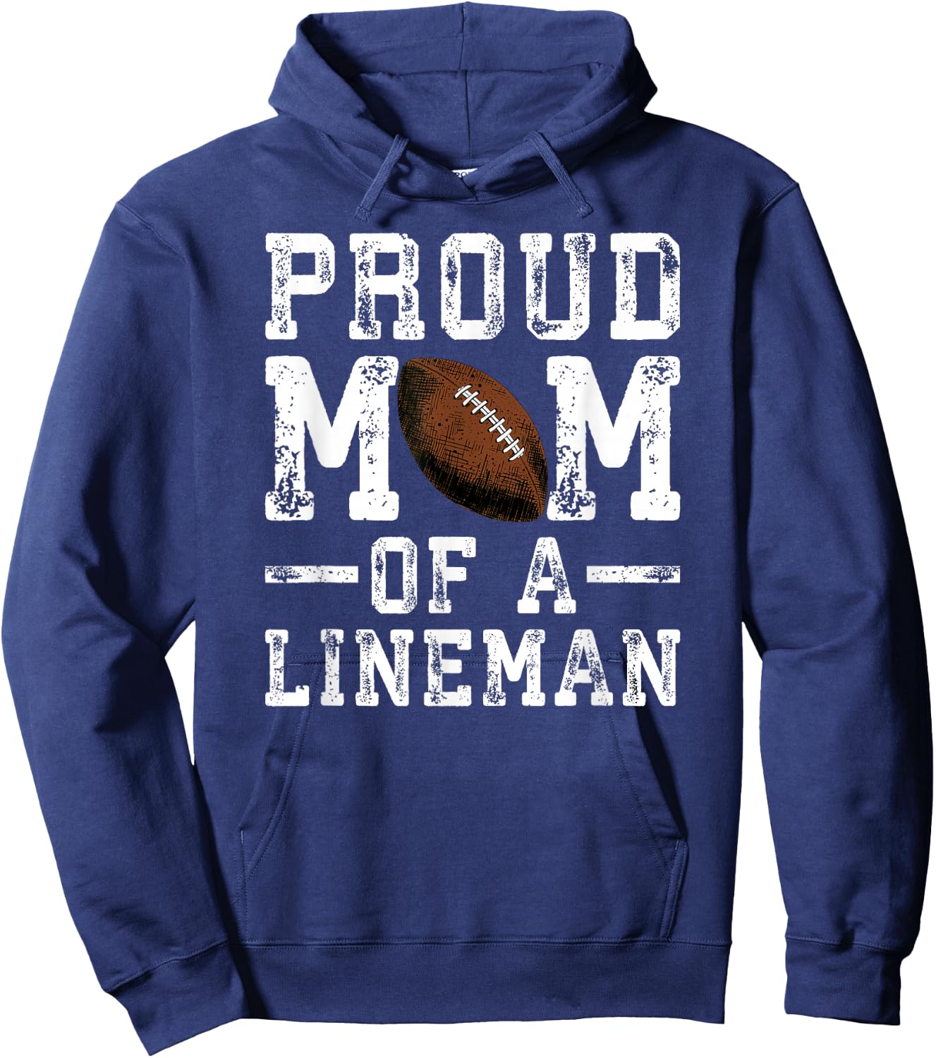Women's Proud Mom of A Lineman Football Hoodie - Hoodie | Navy