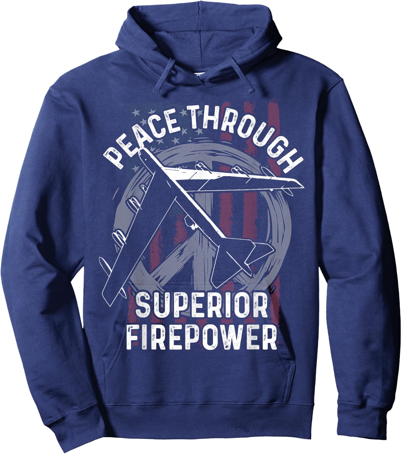 Peace Through Superior Firepower Shirt B-52 Bomber Hoodie - Hoodie | Navy