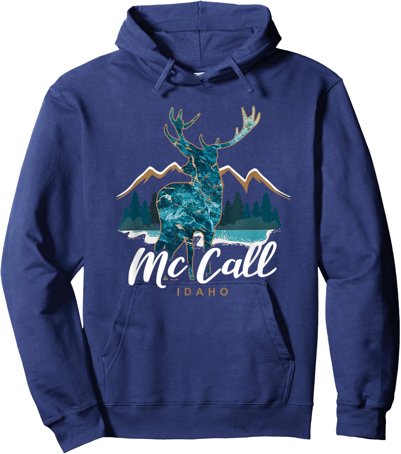 McCall Idaho ID USA Elk Mountains Payette Lake Resort Town Hoodie - Hoodie | Navy