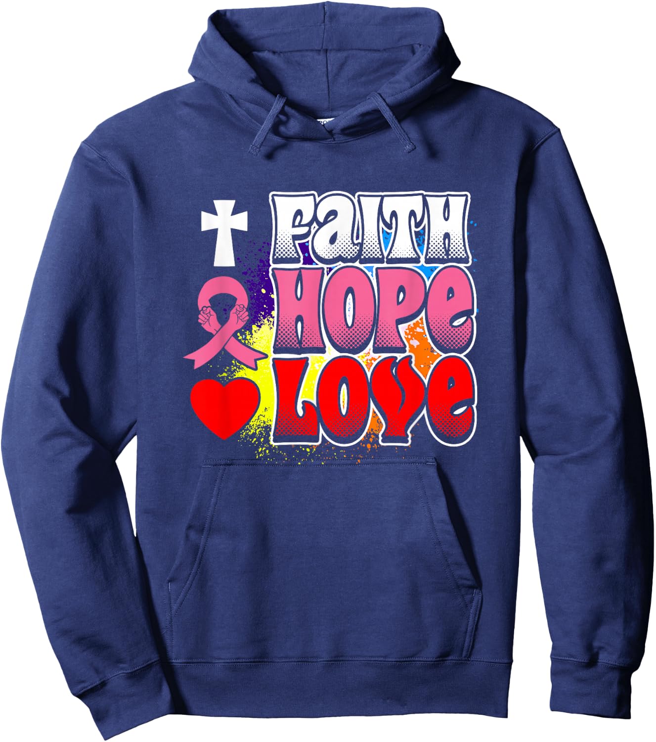 Faith Hope Love Design Hoodie - Hoodie | Navy
