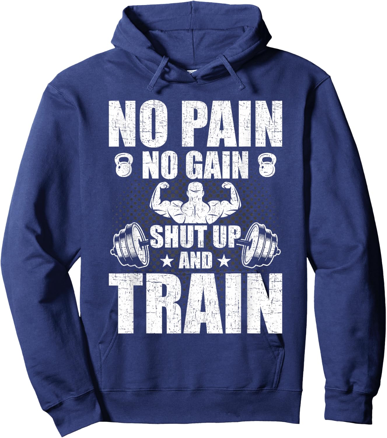 No Pain No Gain Bodybuilding Weightlifting Workout Hoodie - Hoodie | Navy