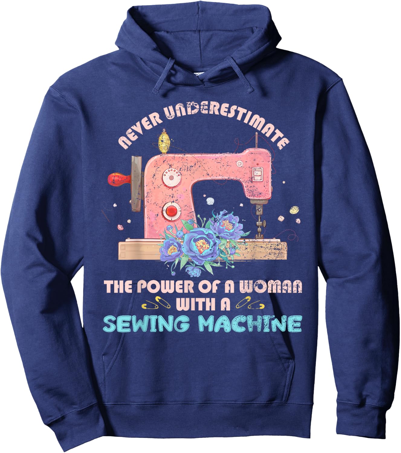 Funny Sewer Sewing Machine Seamstress Sew Women Girls Sewing Hoodie - Hoodie | Navy