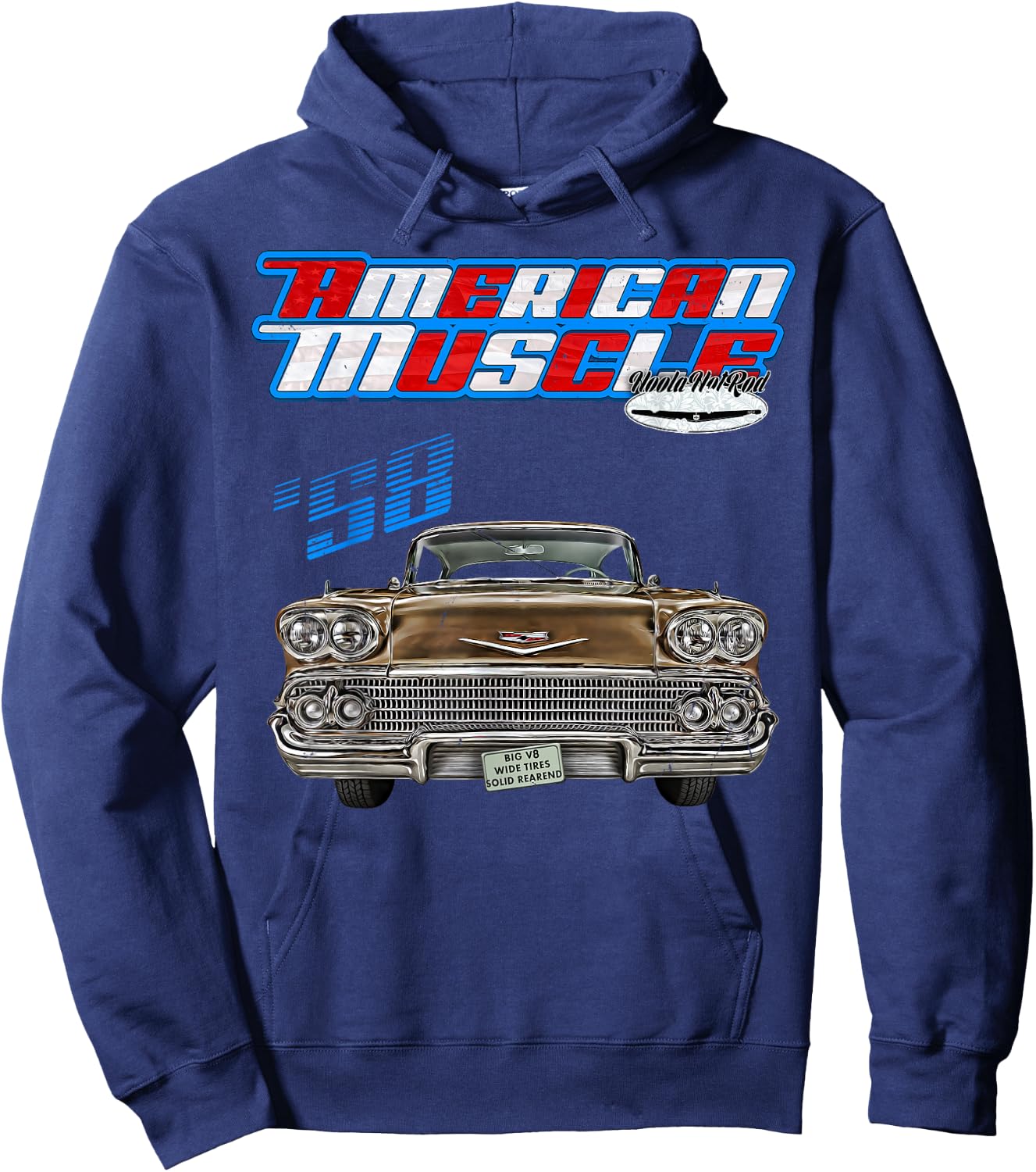1958,Impala,BelAir,Bel Air,DelRay,Del Ray,Muscle Car,Hot Rod Hoodie - Hoodie | Navy