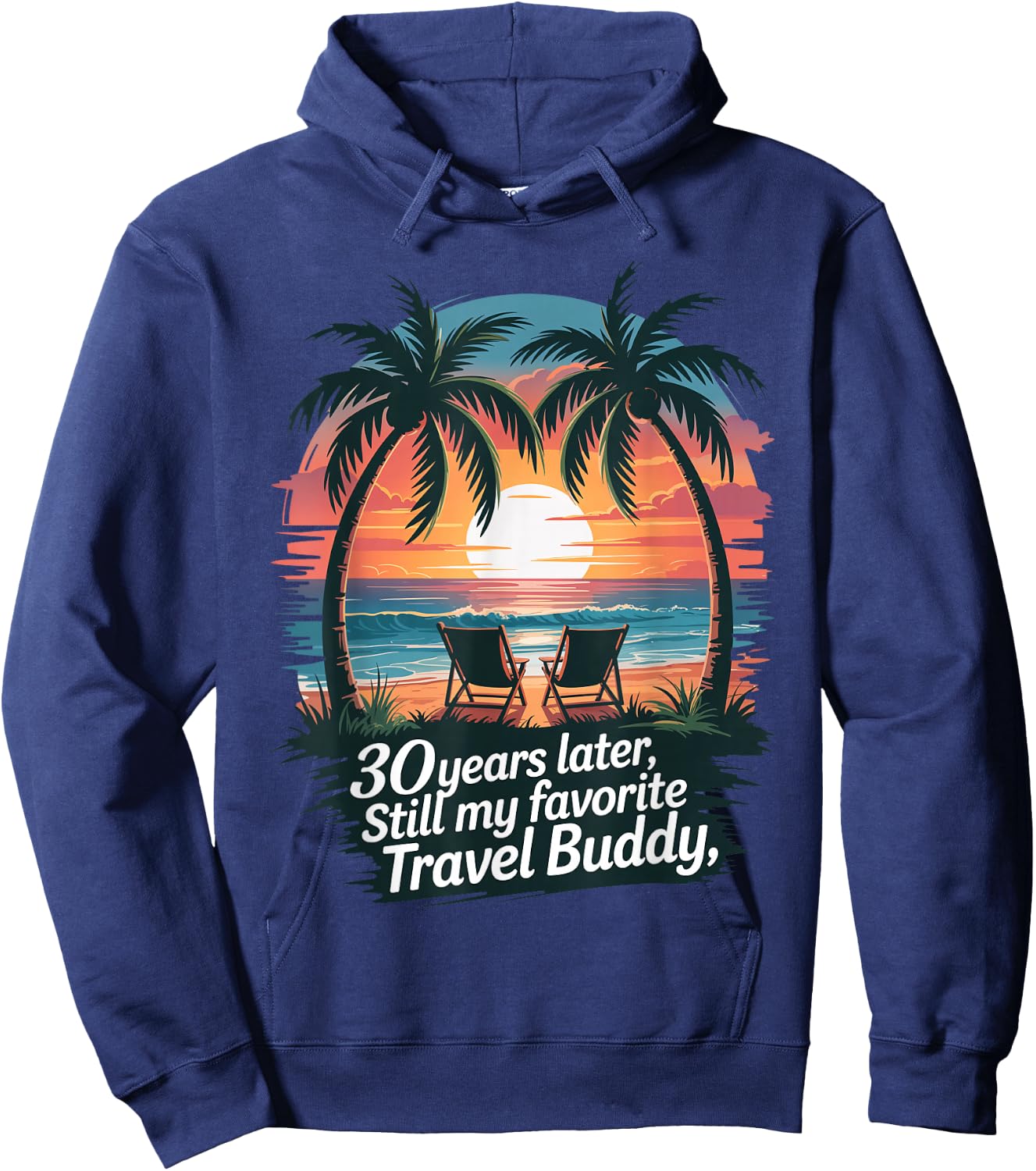 30th Wedding Anniversary Shirt Summer Vacation Beach Trip Hoodie - Hoodie | Navy