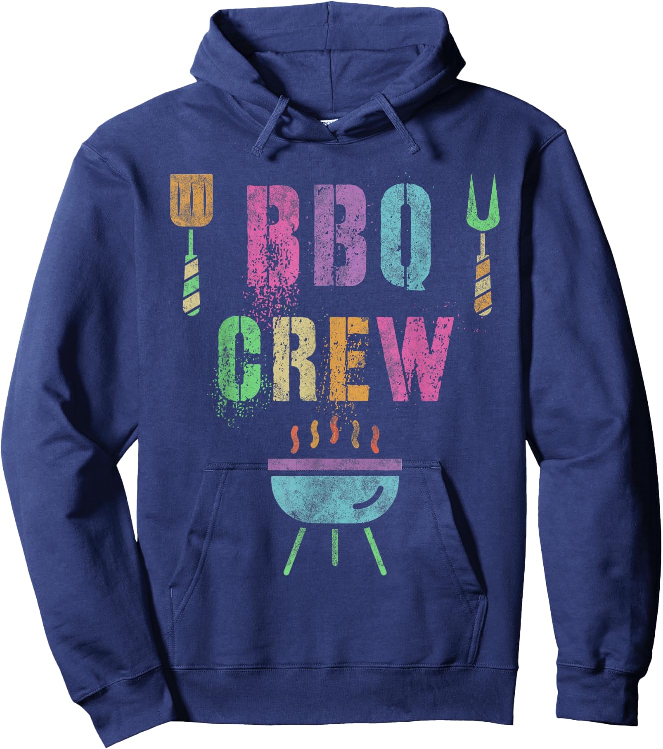 Funny BBQ CREW Grill Chef Cook Squad Cooking Summer Grilling Hoodie - Hoodie | Navy