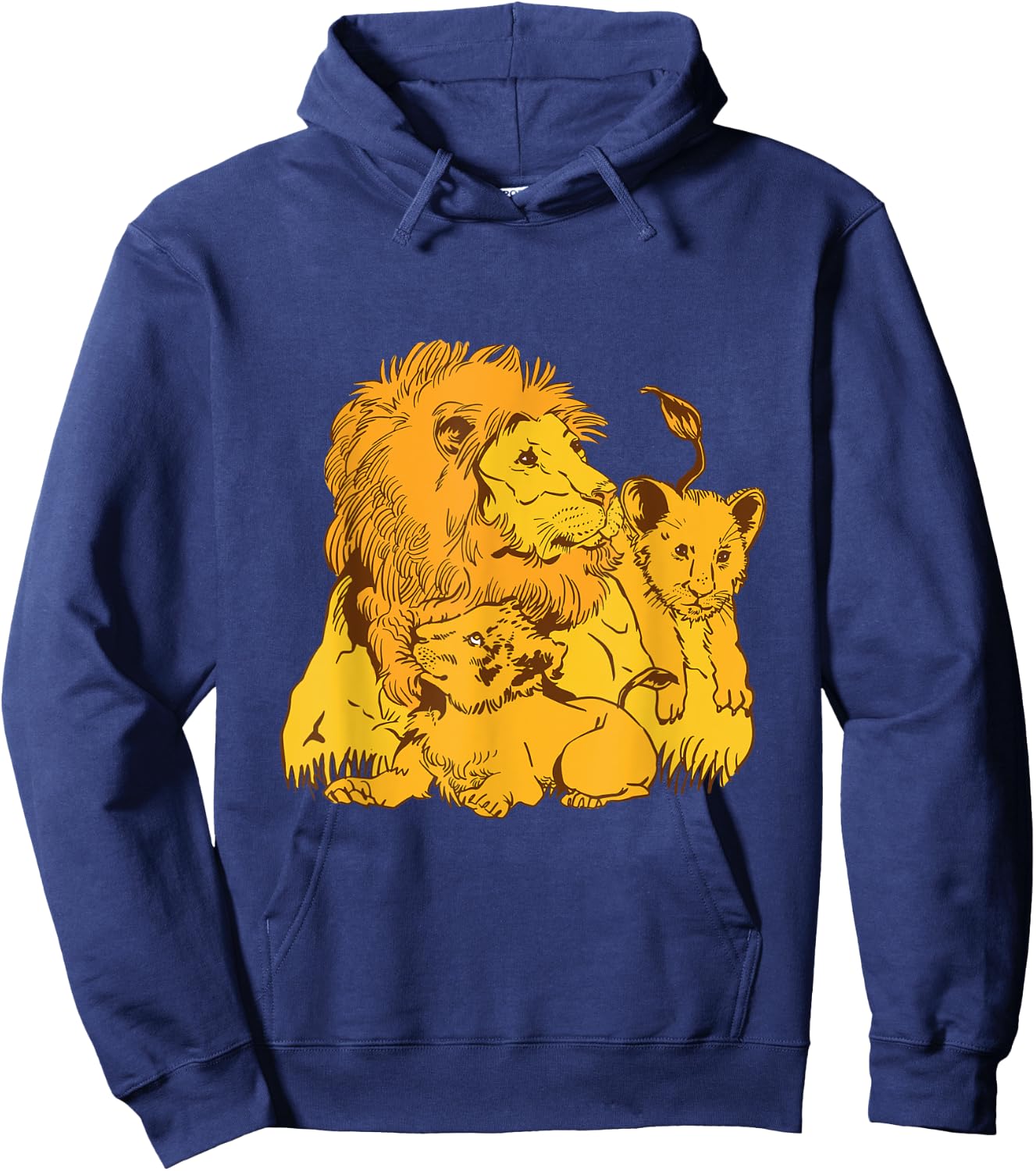 Proud Dad Lion with Cubs Lion Papa for Father's Day Hoodie - Hoodie | Navy