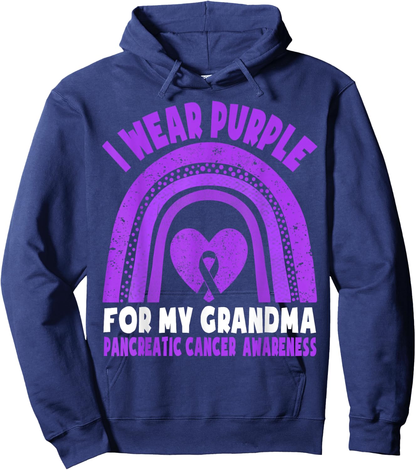 I Wear Purple For My Grandma Pancreatic Cancer Awareness Hoodie - Hoodie | Navy