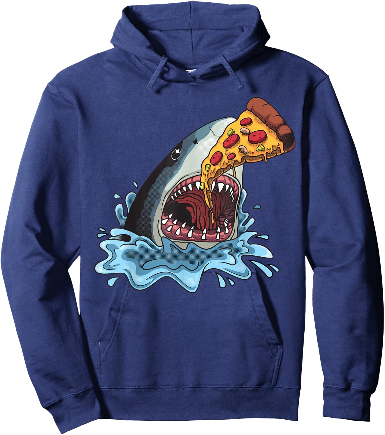 Funny Shark Pizza For Jawsome Shark Pizza Lover Men Women Hoodie - Hoodie | Navy