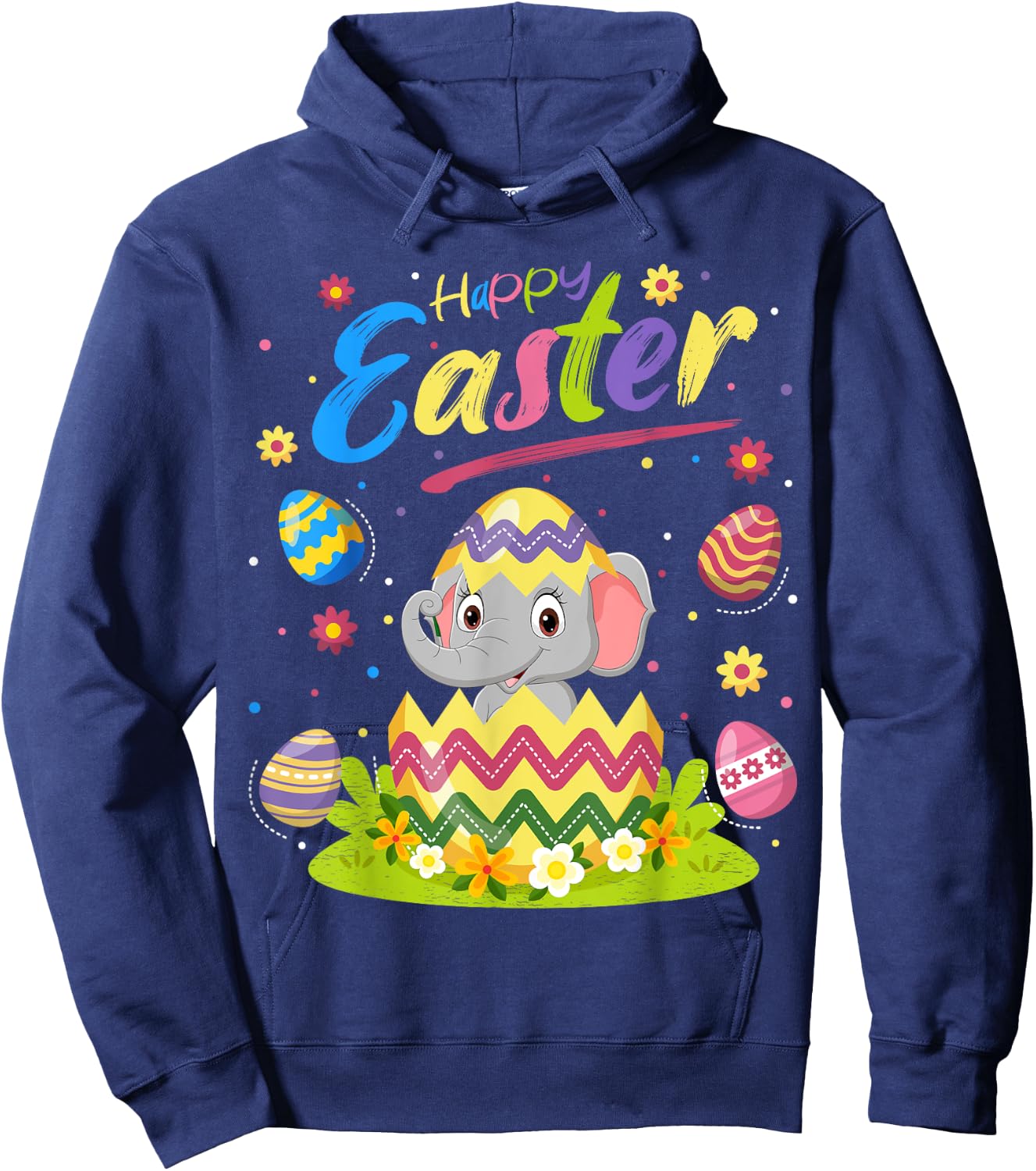 Elephant Lover Funny Easter Egg Elephant Happy Easter Hoodie - Hoodie | Navy