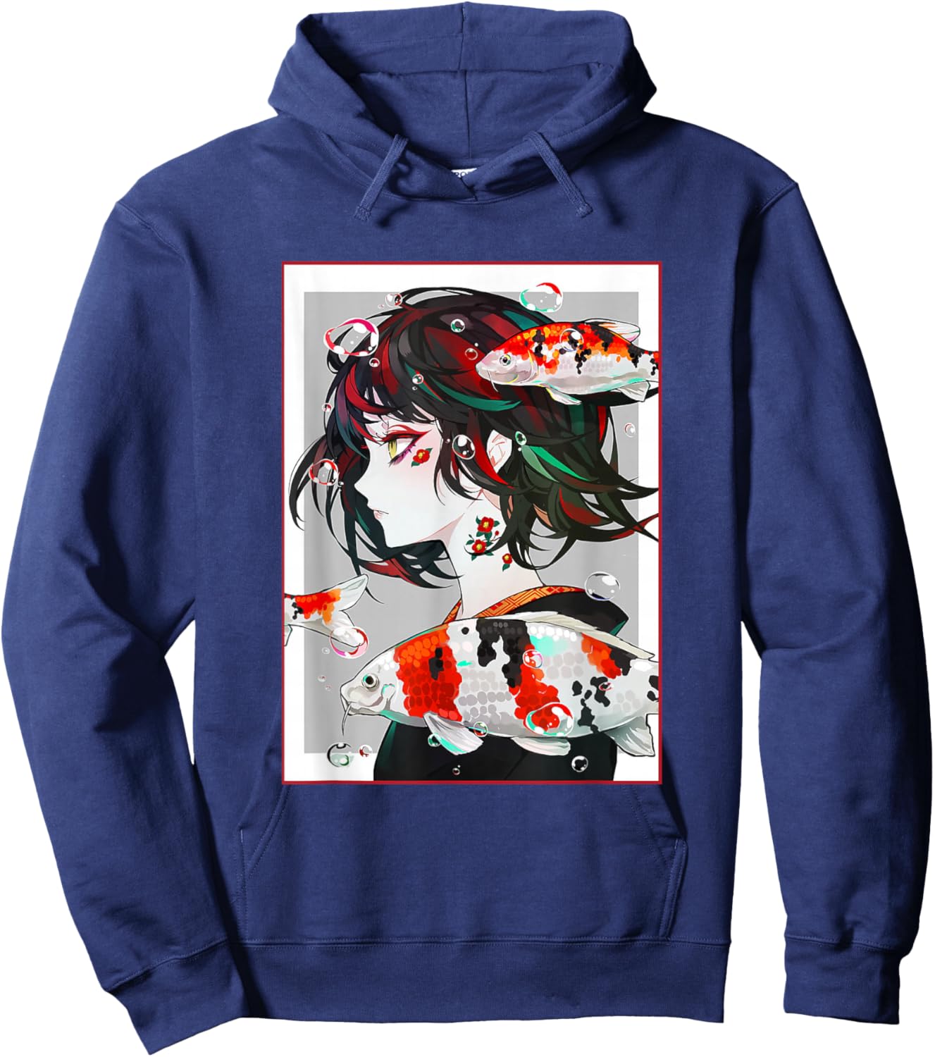 Anime Girl Japanese Aesthetic Anime Otaku Hoodie - Hoodie | Navy