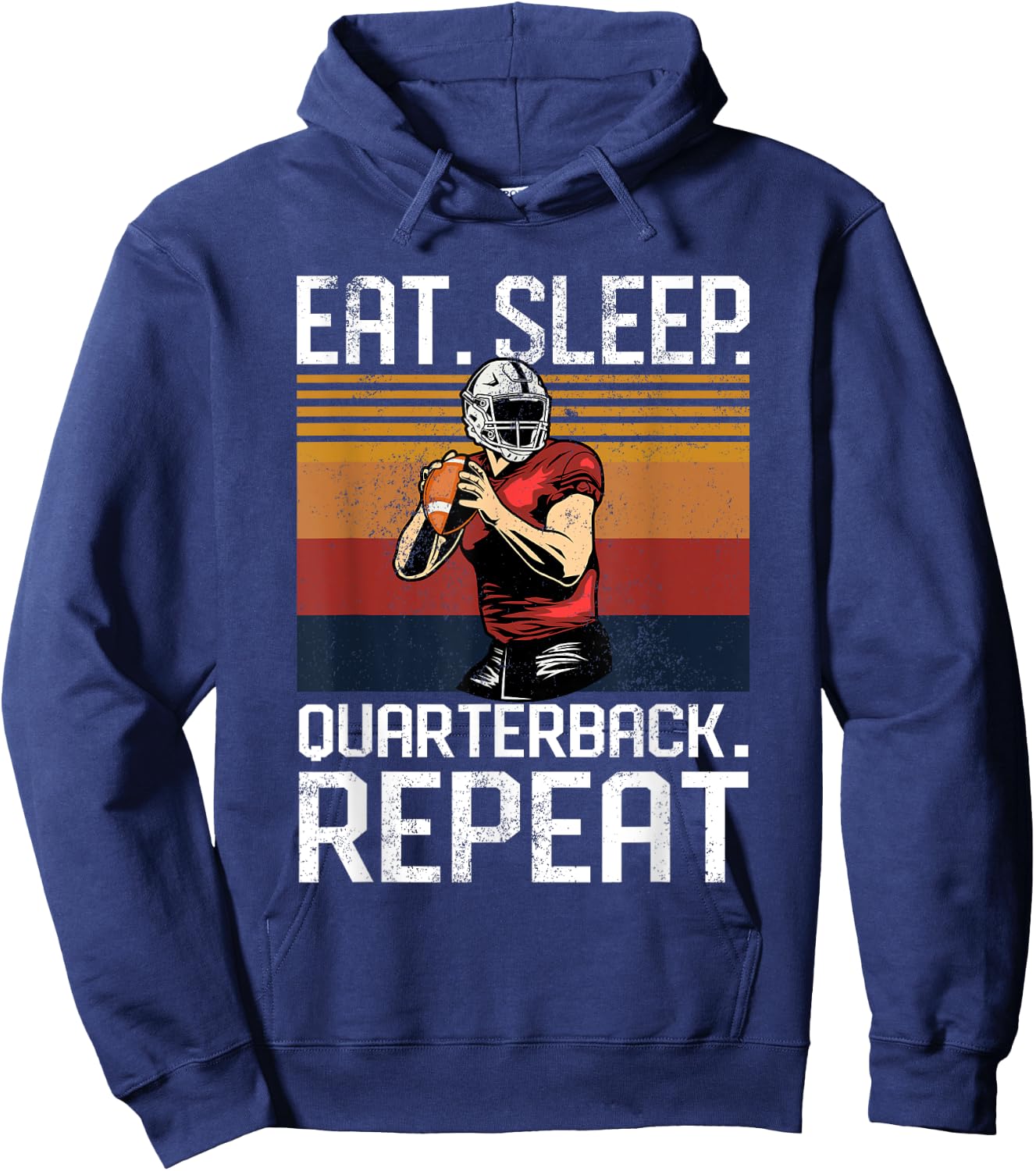 Football QB Sports Shirt Quarterback - QB1 Touchdown Pass Hoodie - Hoodie | Navy