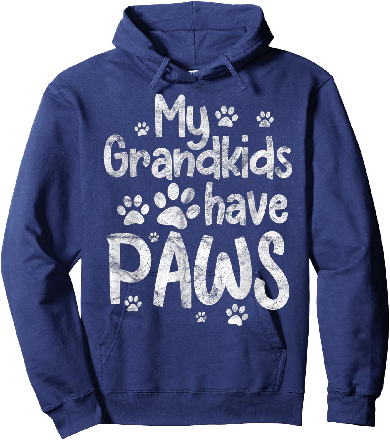 My Grandkids Have Paws Funny Dog Cat Grandma Grandmother Hoodie - Hoodie | Navy