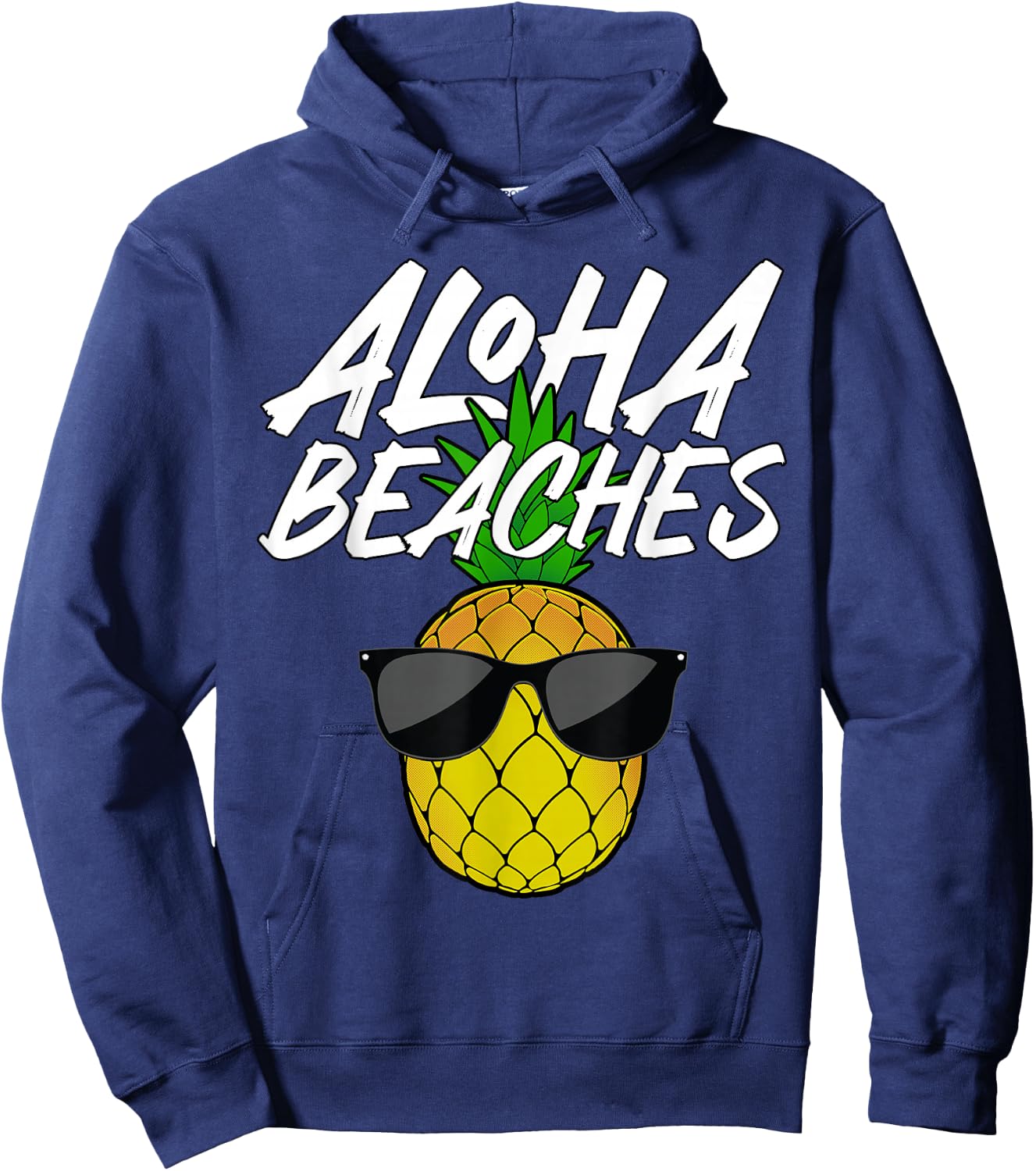 Funny Aloha Beaches Designs Women Pineapple Hawaiian Hoodie - Hoodie | Navy