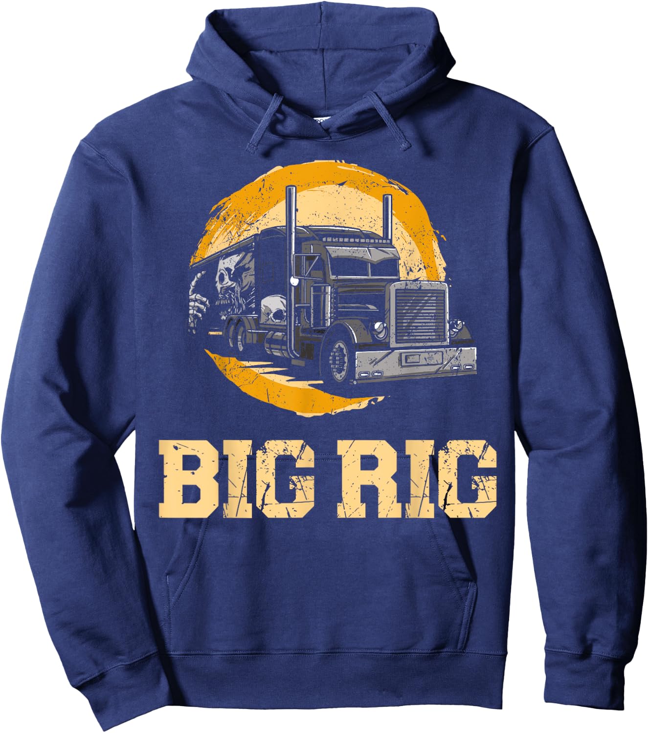 Trucker Truck Driver Vintage Big Rig Hoodie - Hoodie | Navy