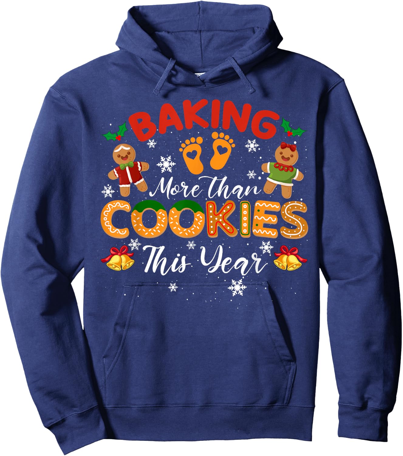 Baking More Than Cookies This Year Christmas Pregnancy Baker Hoodie - Hoodie | Navy
