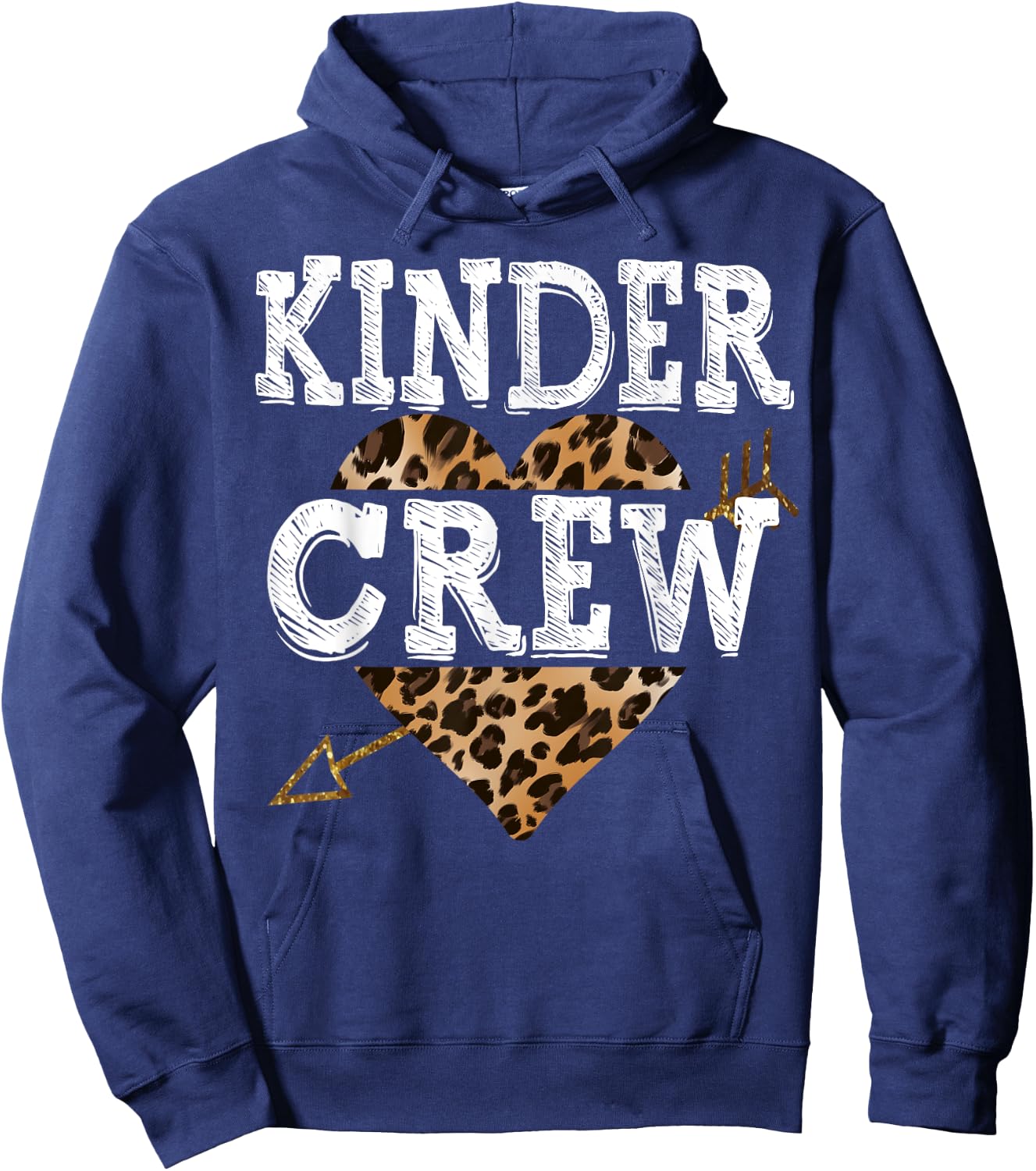 Leopard Kinder Crew Kindergarten Teacher 1st Day of School Men Women Girls Kids Hoodie - Hoodie | Navy