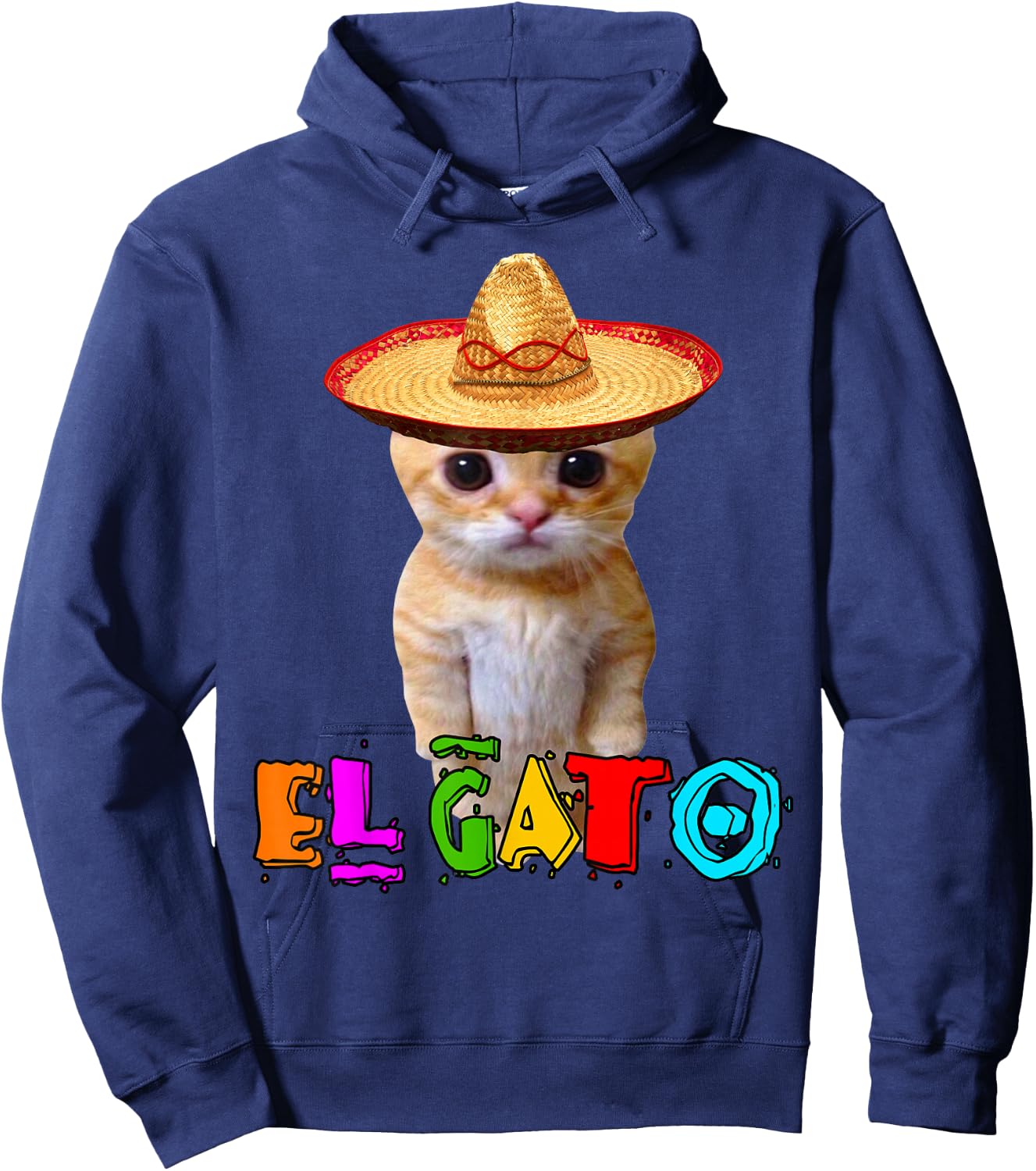 El Gato Meme Mexican Cat Latino Munchkin Kitty Cinco de Mayo Hoodie - Hoodie | Navy