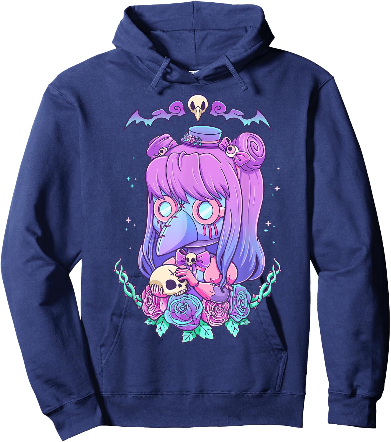 Pastel Goth Creepy Plague Doctress Kawaii Menhera Wiccan Hoodie - Hoodie | Navy
