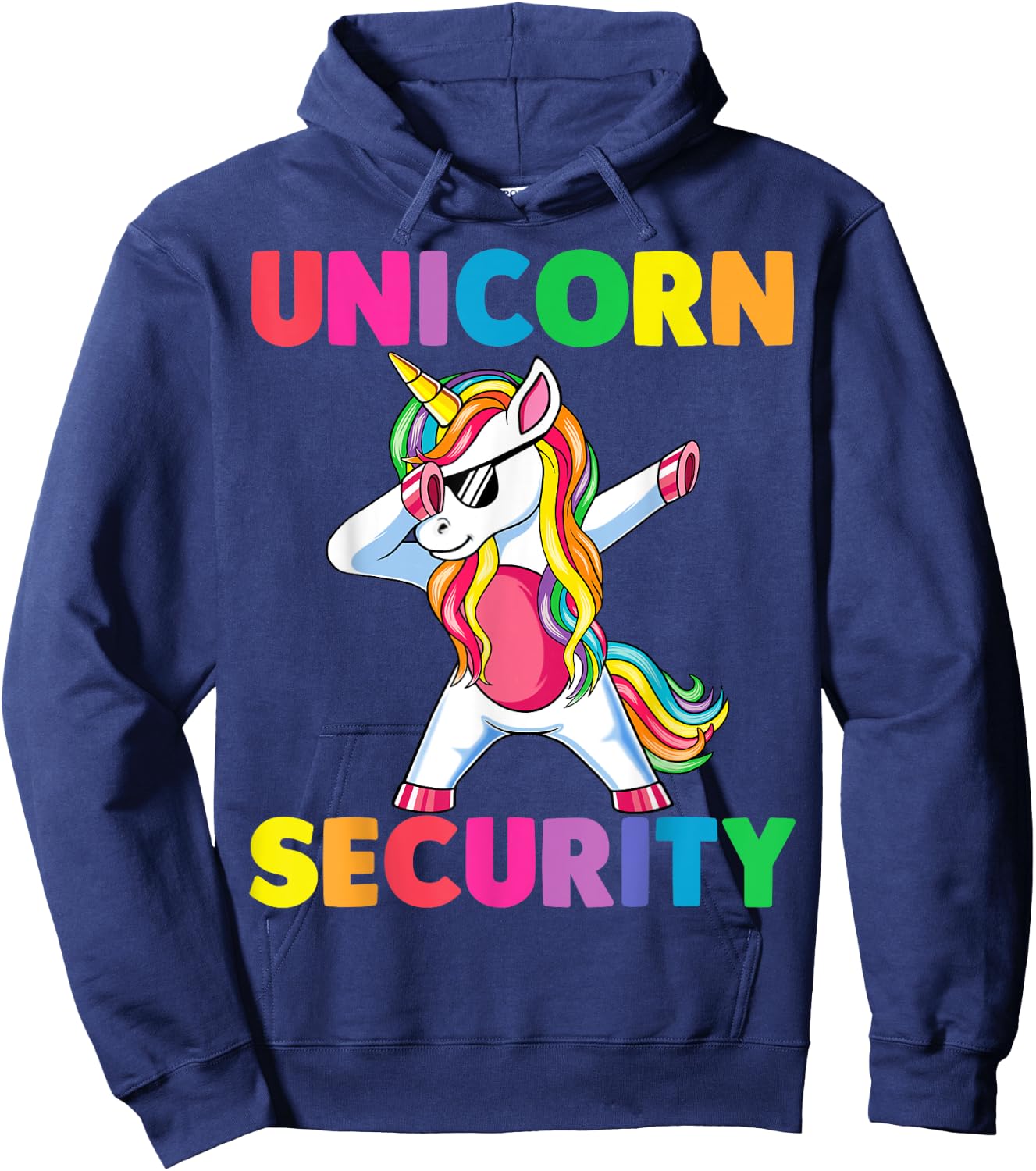 Halloween Dad Mom Daughter Adult Costume Unicorn Security Hoodie - Hoodie | Navy