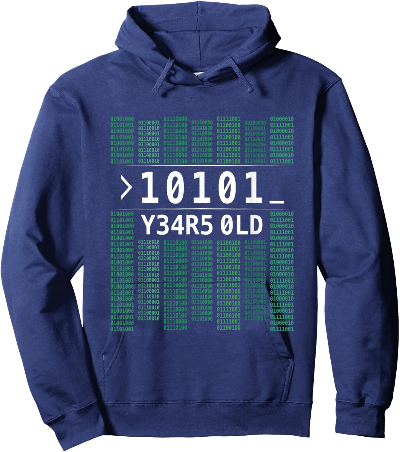 10101 Years Old Binary Code 21st Birthday Computer Hoodie - Hoodie | Navy
